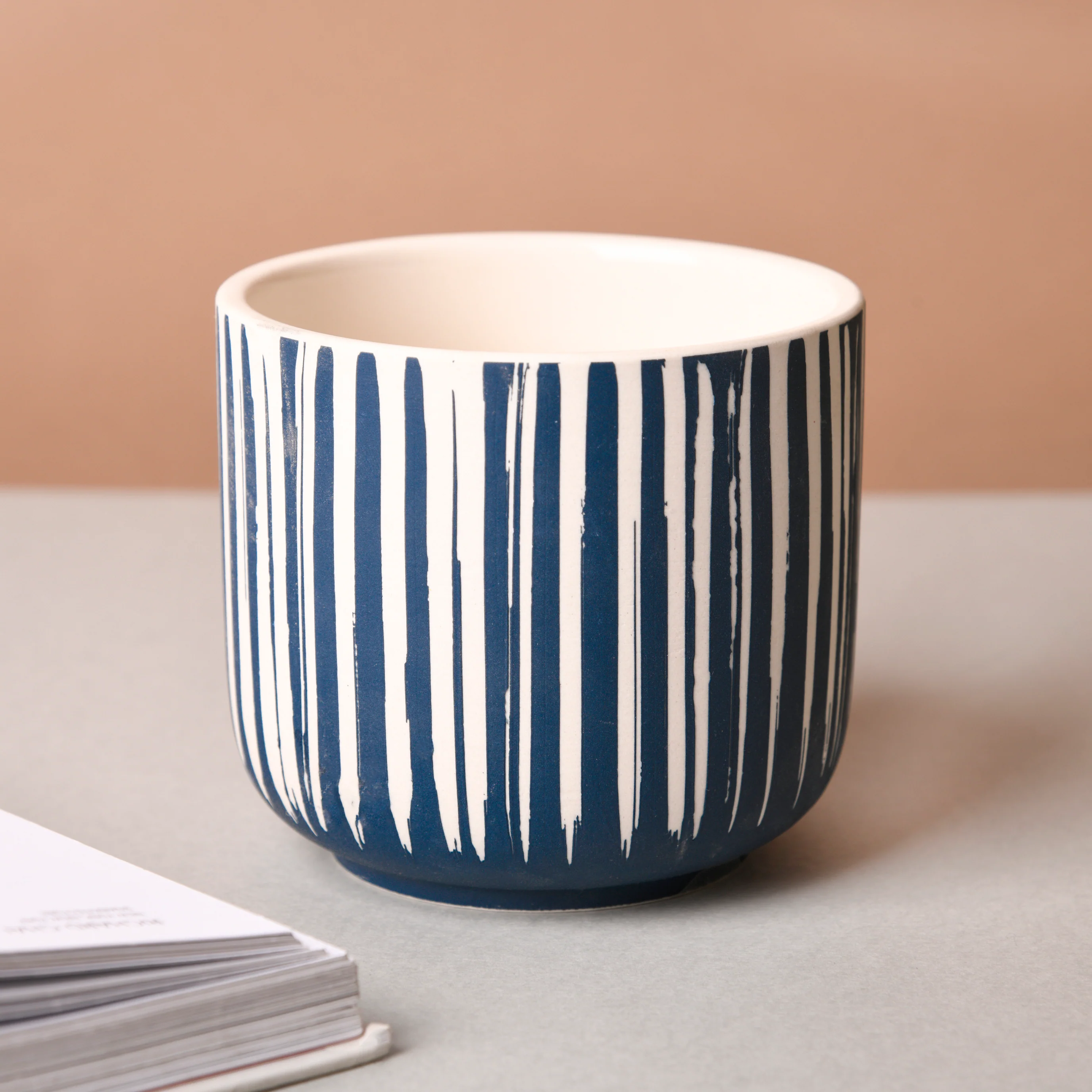 Blue and White Ceramic Flower Pot - Image 3