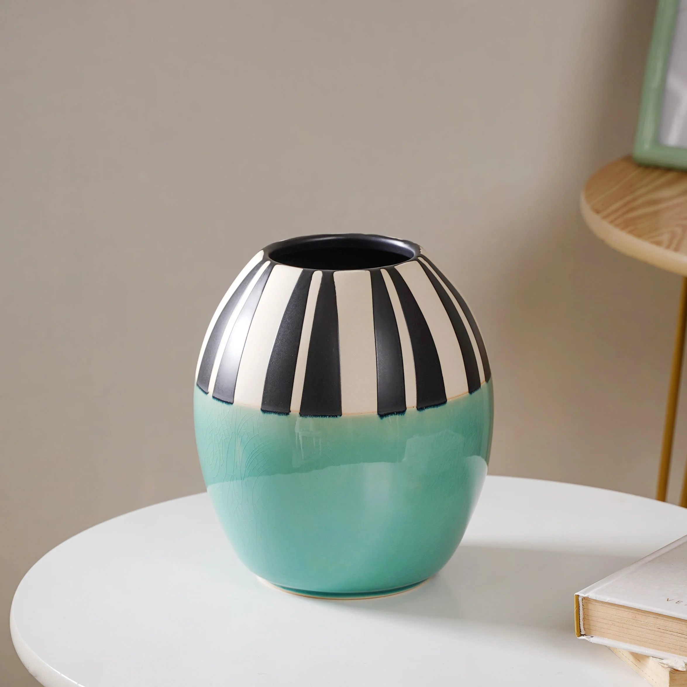 Blue Ceramic Vase - Image 4