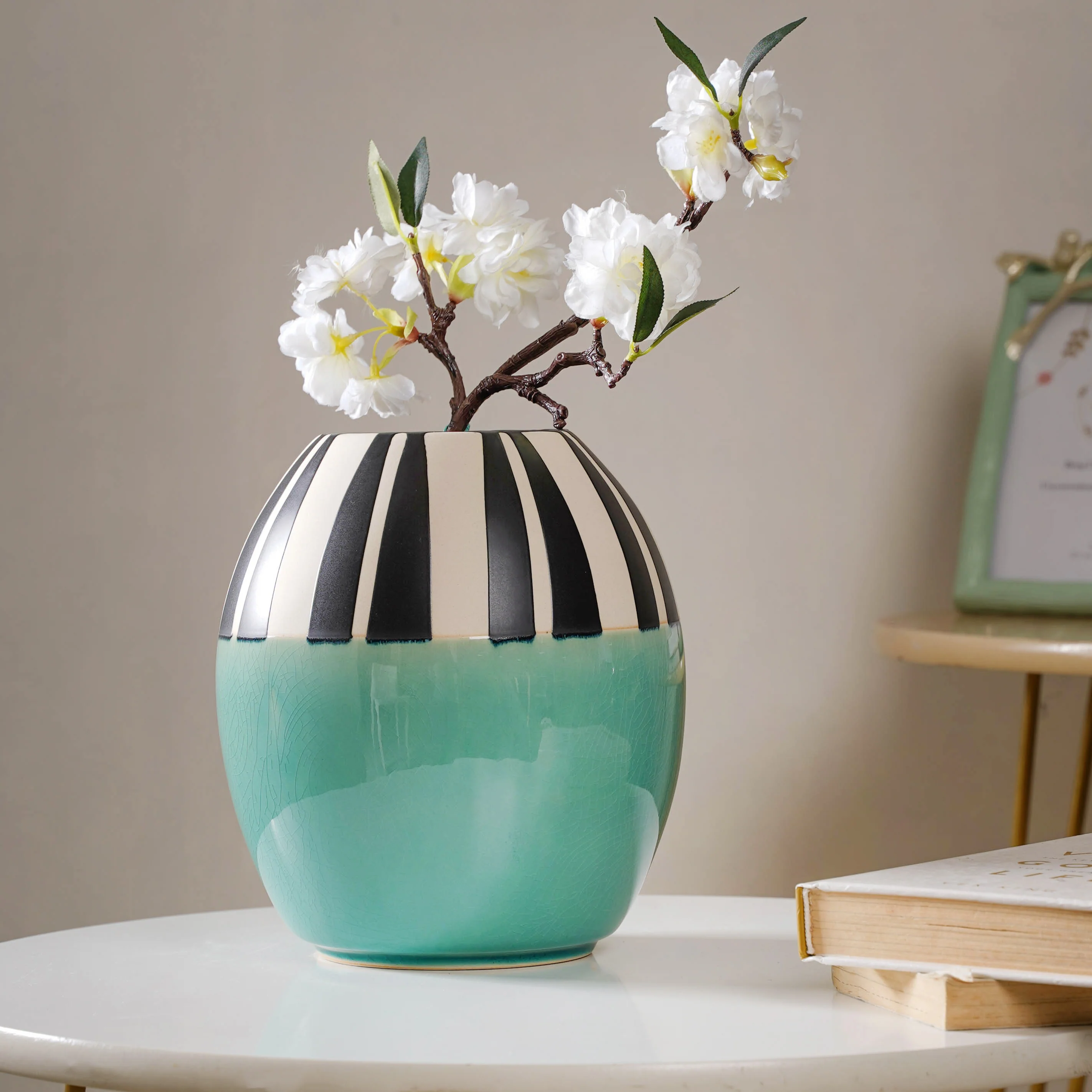 Blue Ceramic Vase - Image 6
