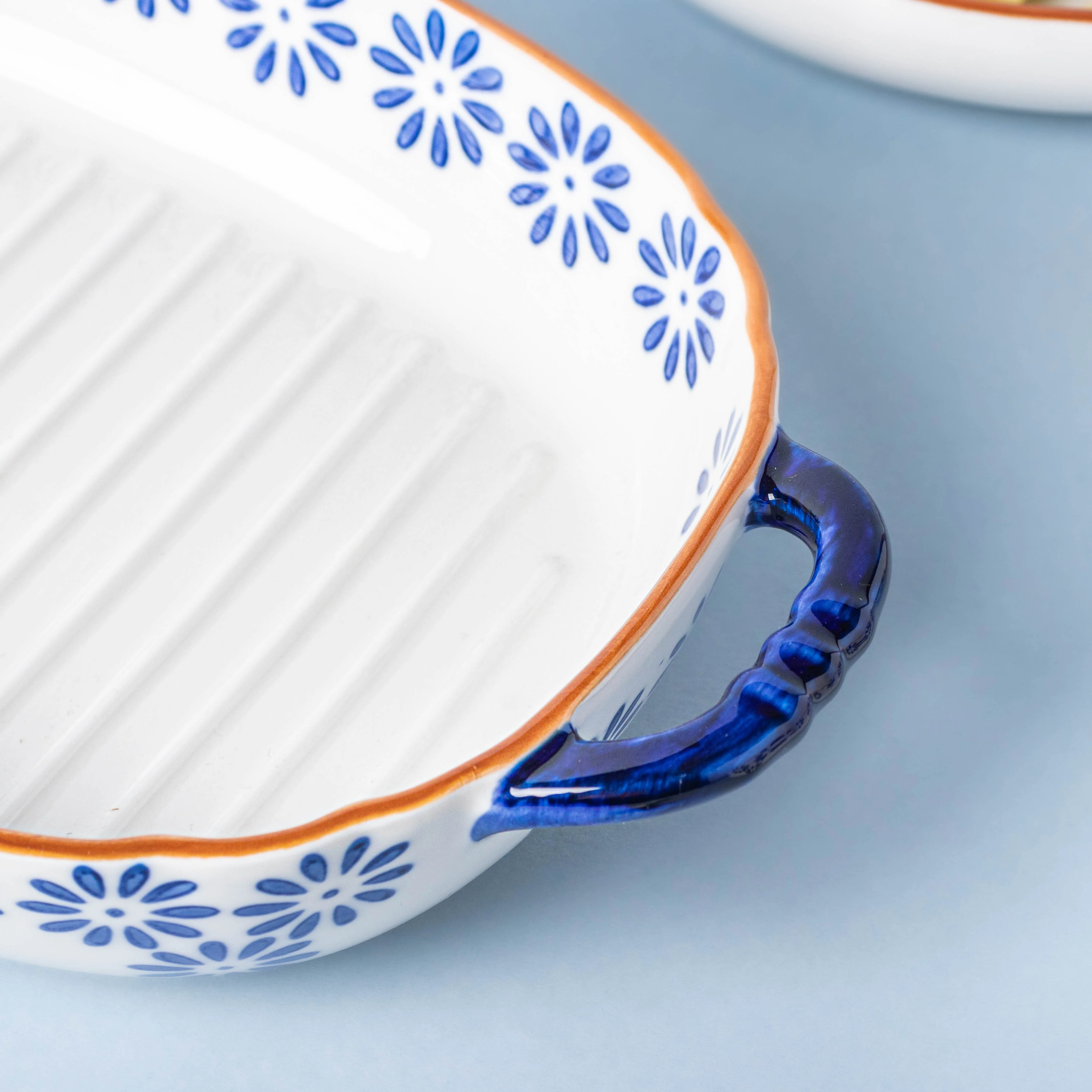 Blue Daisy Baking Bowl 10 Inch Large - Image 6
