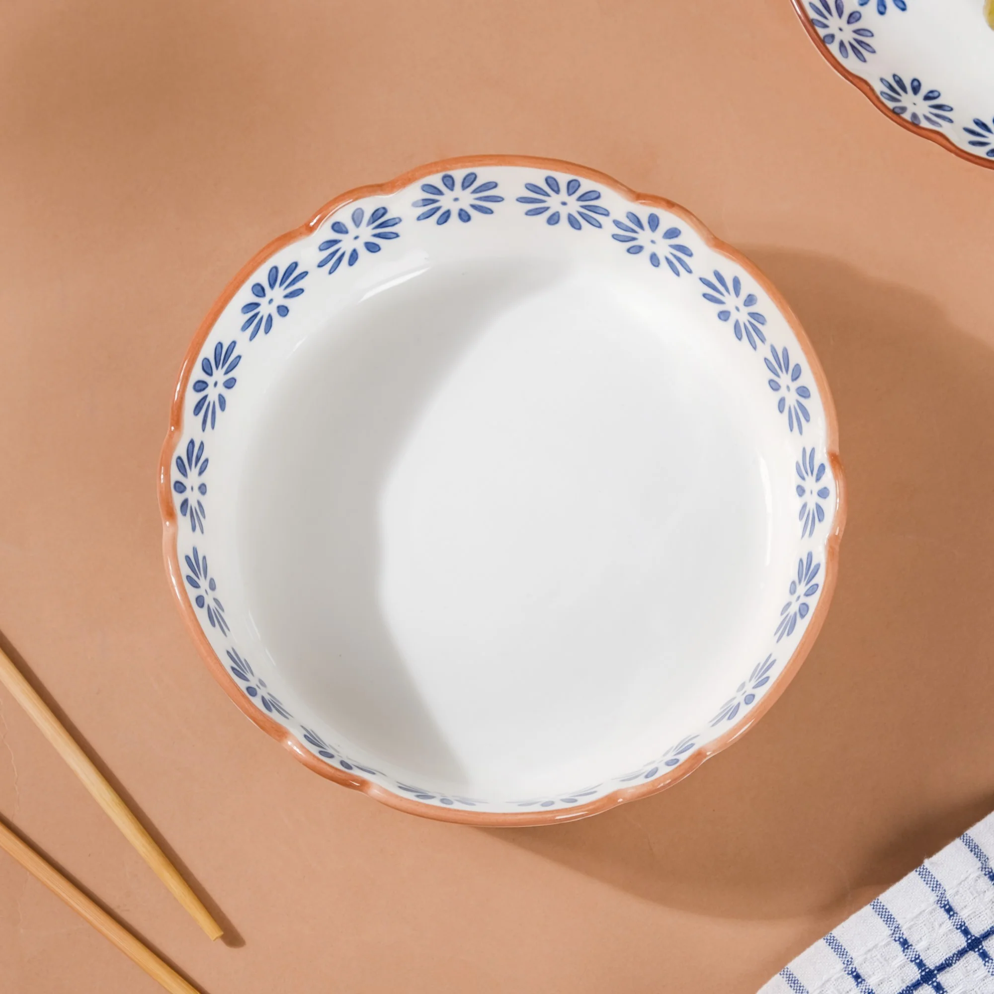 Blue Daisy Serving Bowl 7 Inch - Image 7