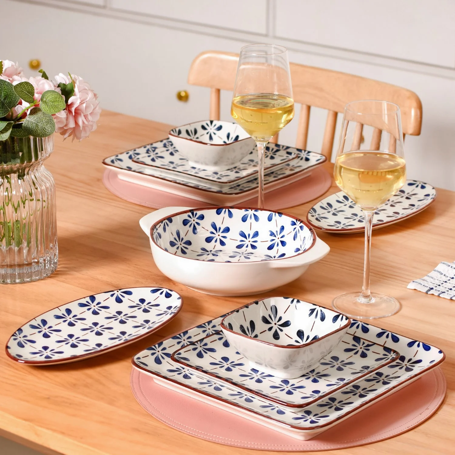 Blue Flower Serving Bowl Set Of 2 1000ml - Image 7