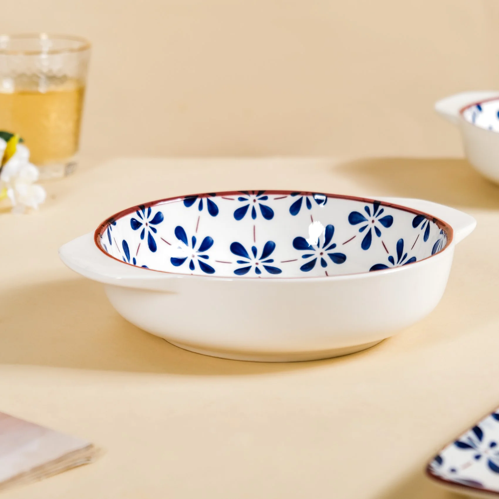 Blue Flower Serving Bowl Set Of 2 1000ml - Image 8