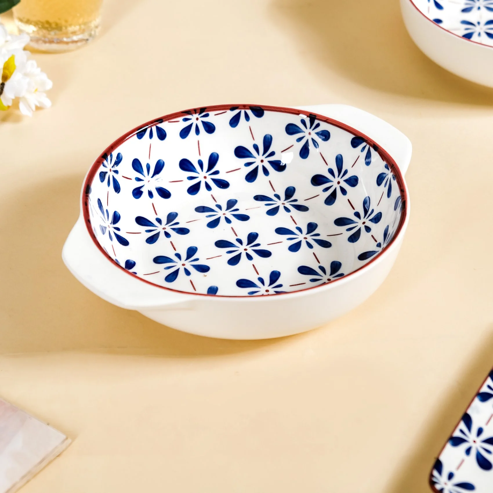 Blue Flower Serving Bowl Set Of 2 1000ml - Image 9