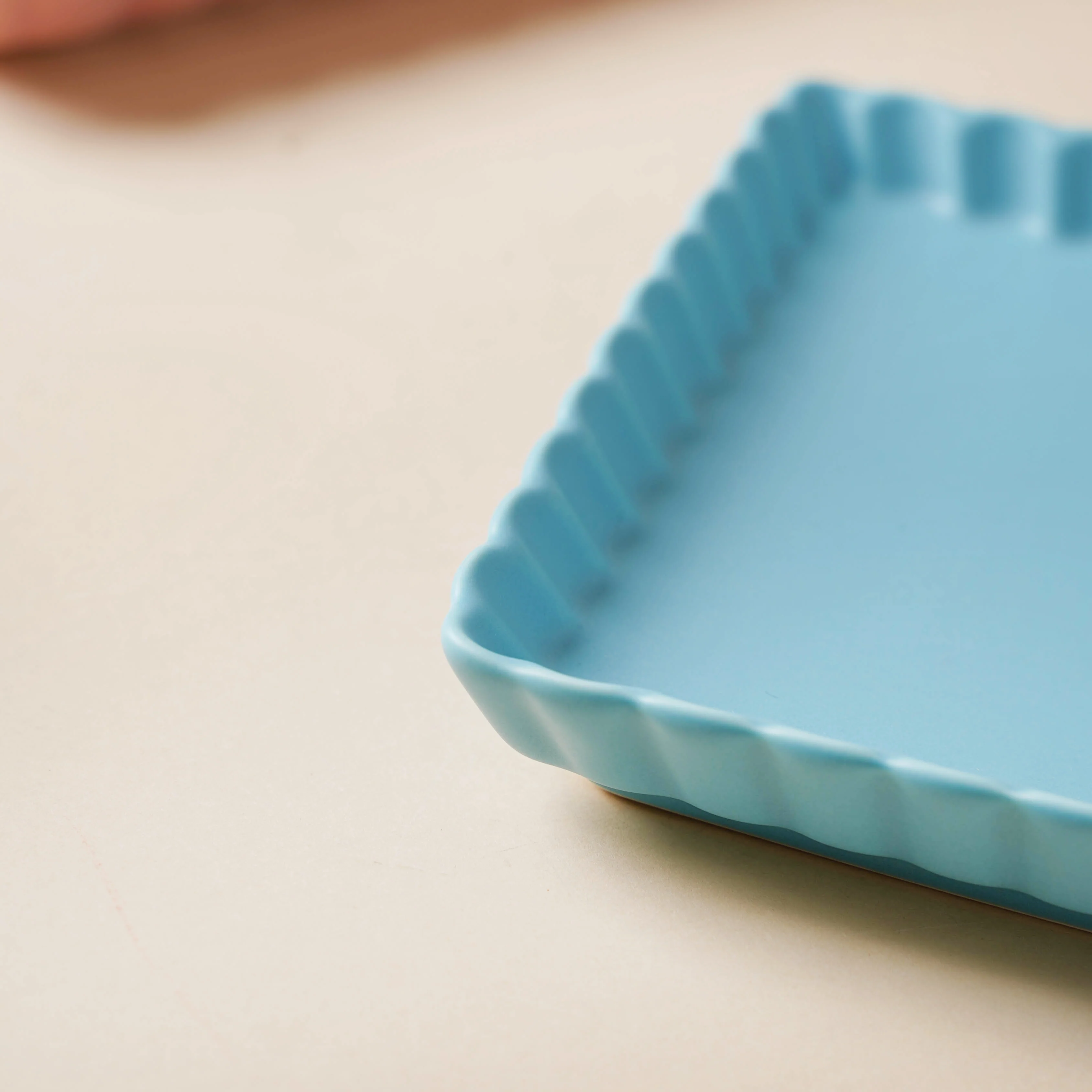 Blue Muffin Square Snack Dish 6 Inch - Image 5