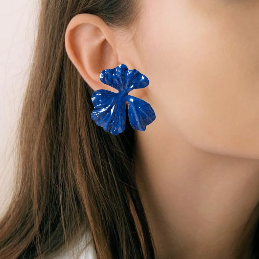 Blue Petal Earrings - Image 5