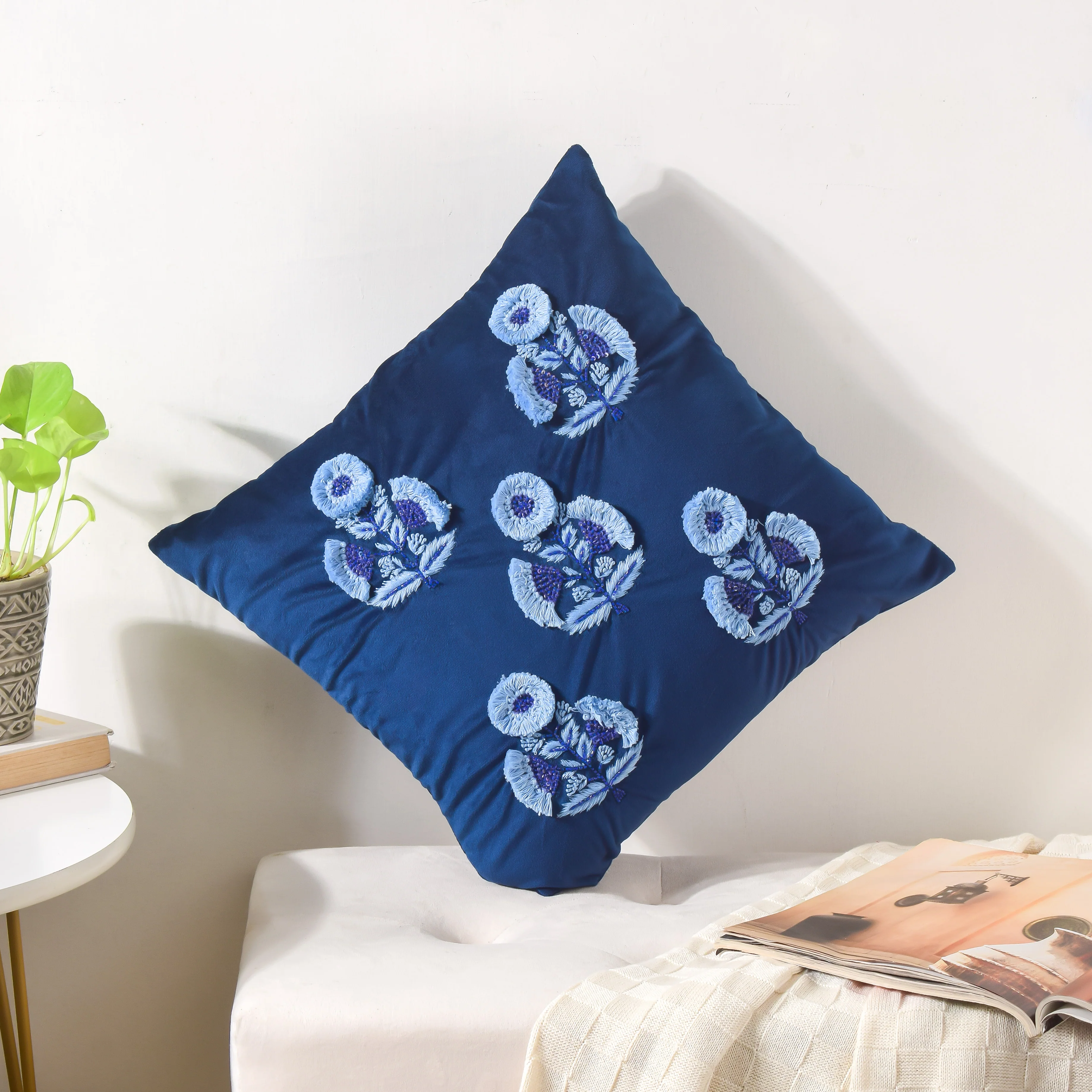 Blue Velvet Cushion Case 16 inch - Image 5