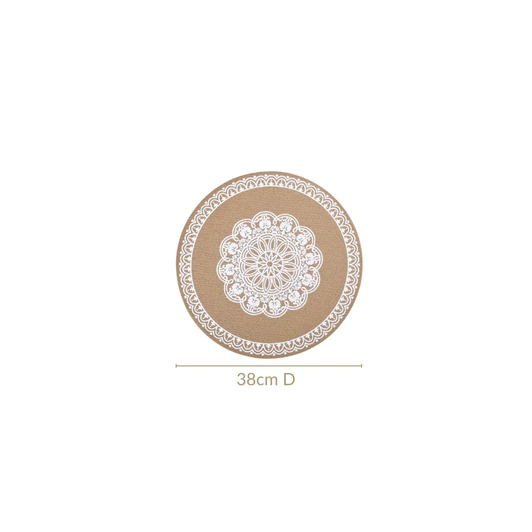 Boho White Mandala Table Mat Set Of 6 - Image 4