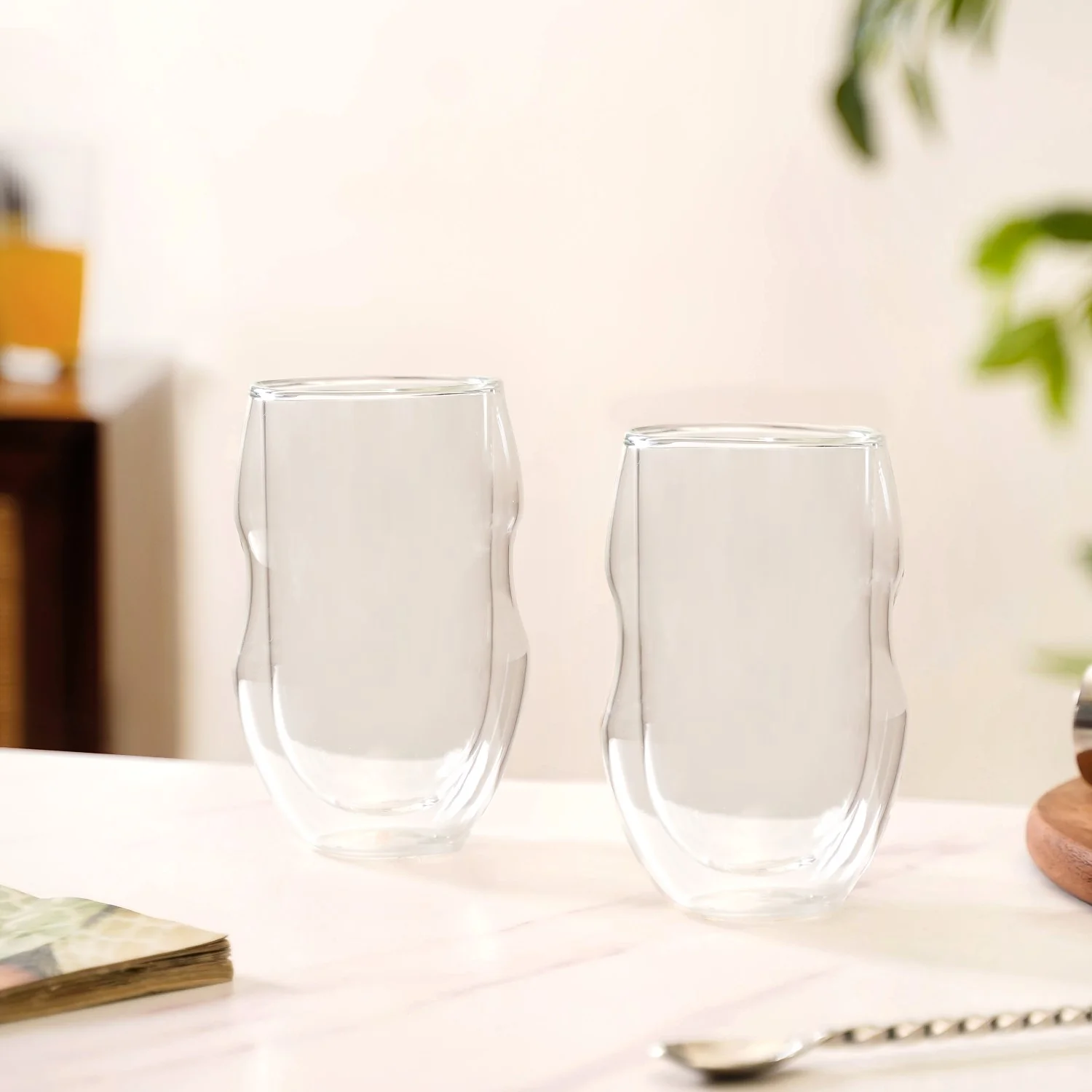 Borosilicate Double Wall Glass Tumbler Set Of 2 375ml - Image 3