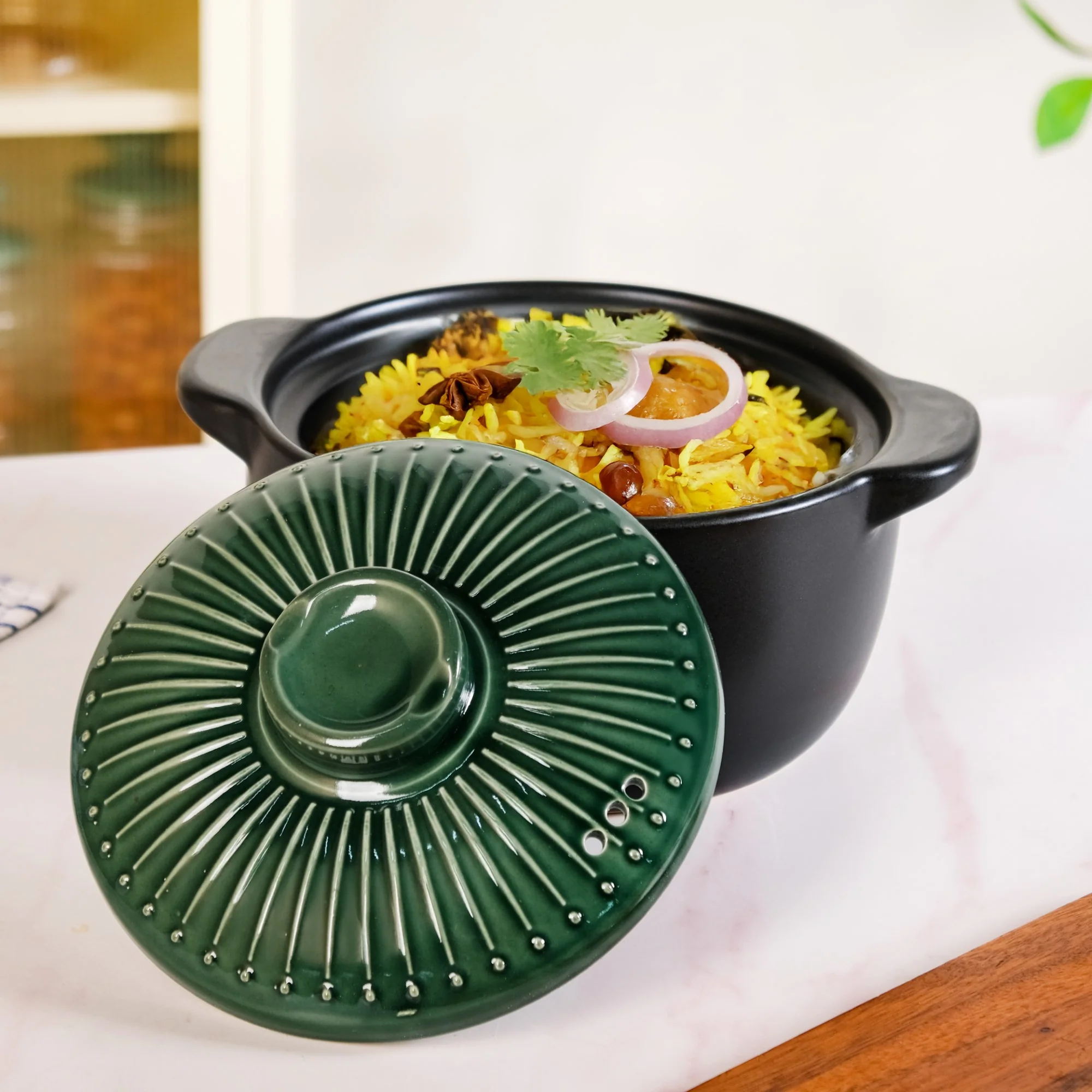 Botanica Japanese Ceramics Cooking Pot With Lid 3600ml - Image 8