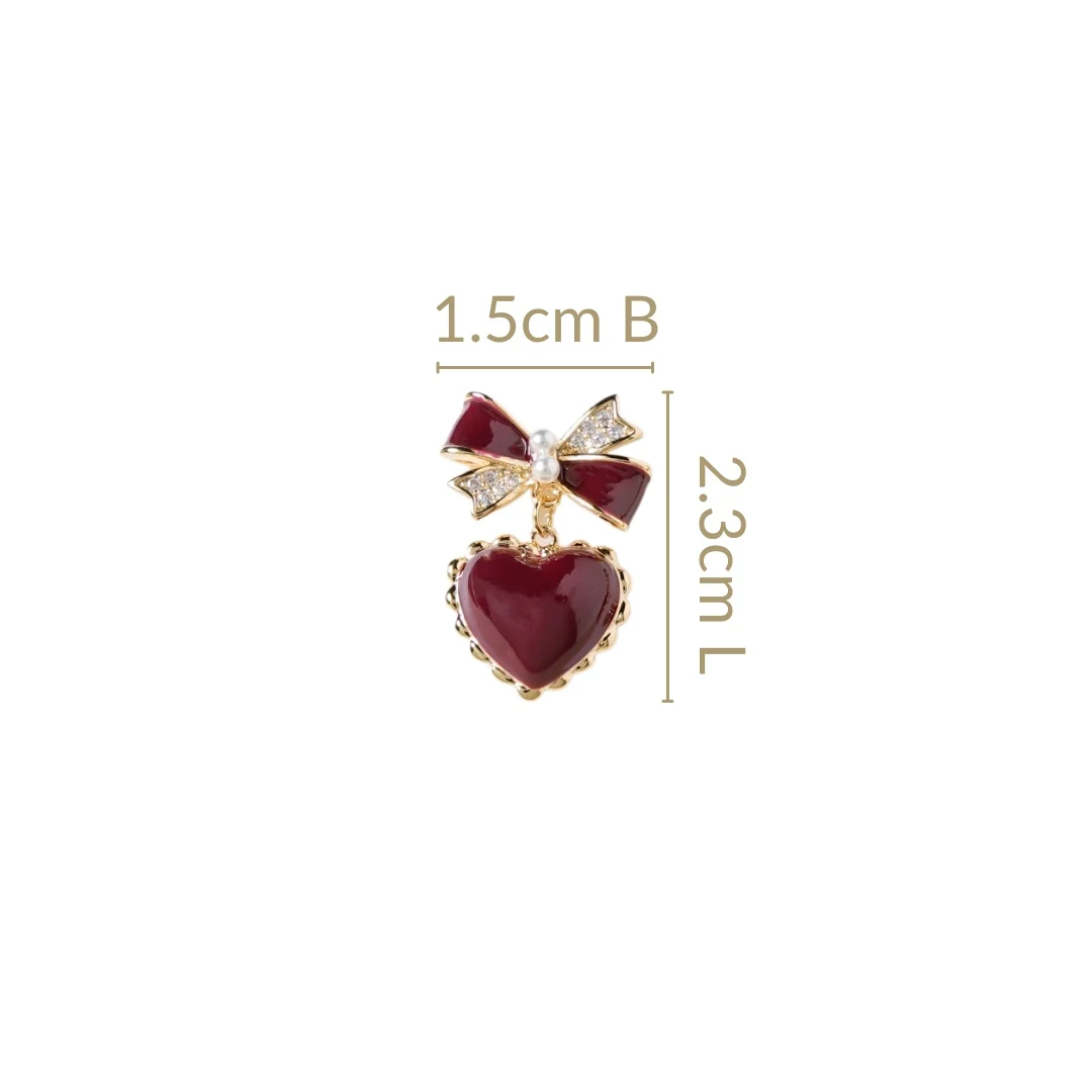 Bows And Hearts Drop Earrings - Image 3