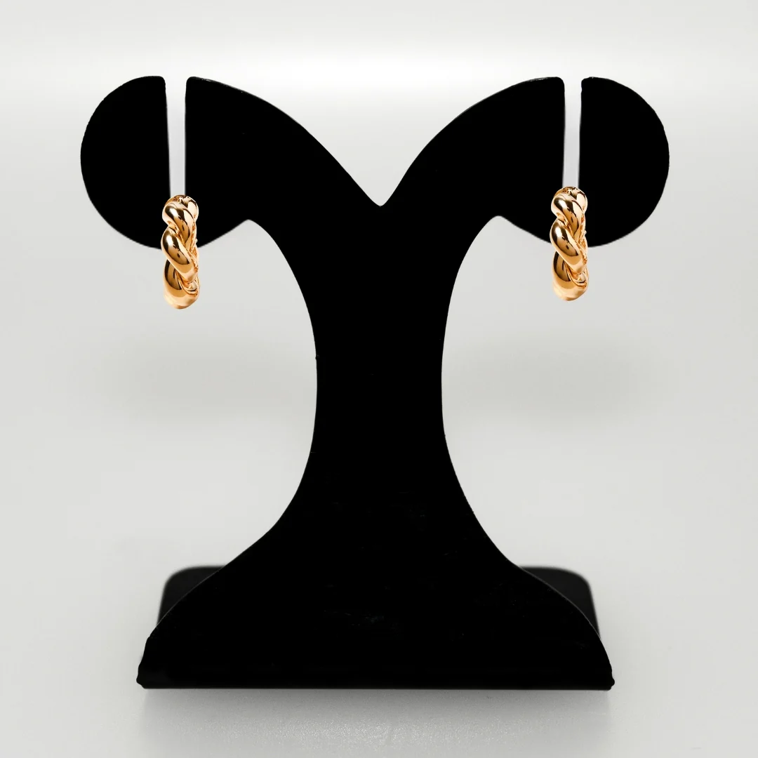 Braided In Gold Chunky Hoop Earrings - Image 8