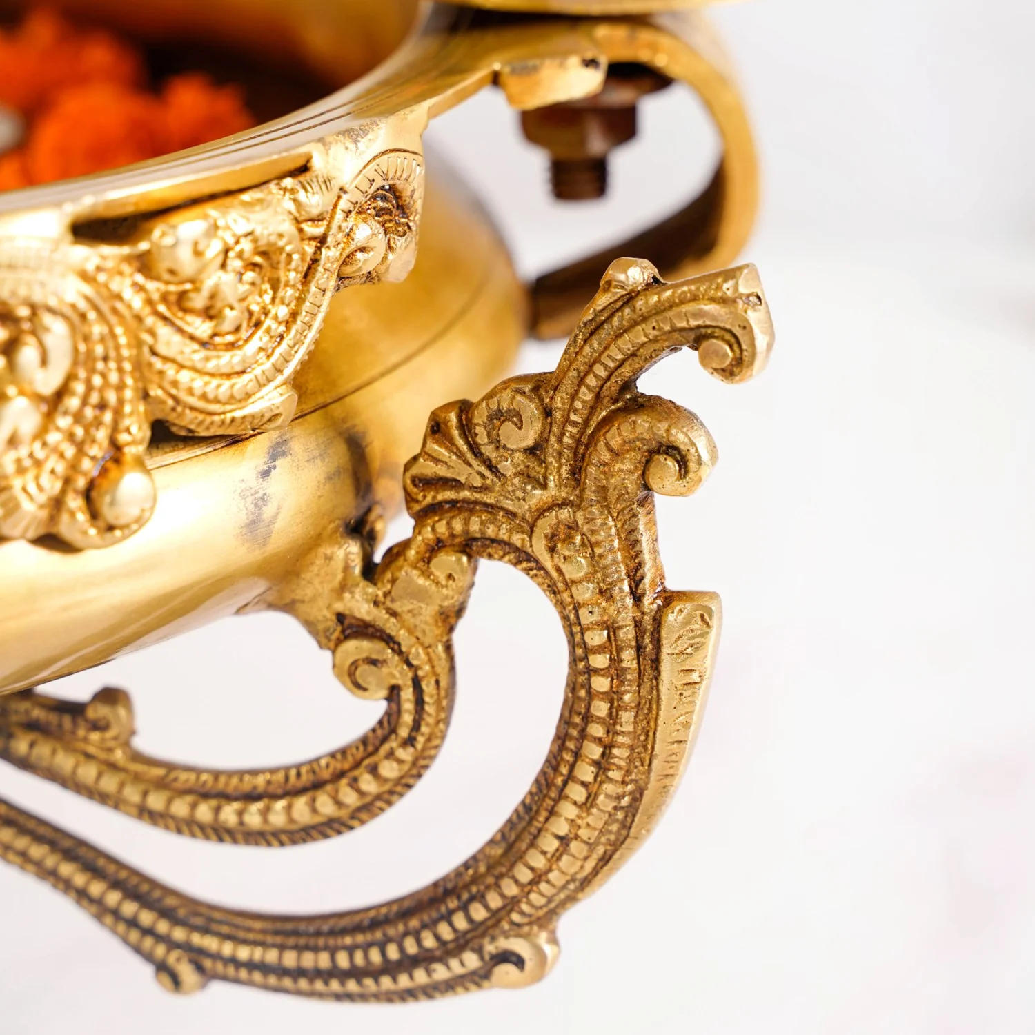 Brass Laddu Gopal Decorative Urli Bowl With Swing - Image 12