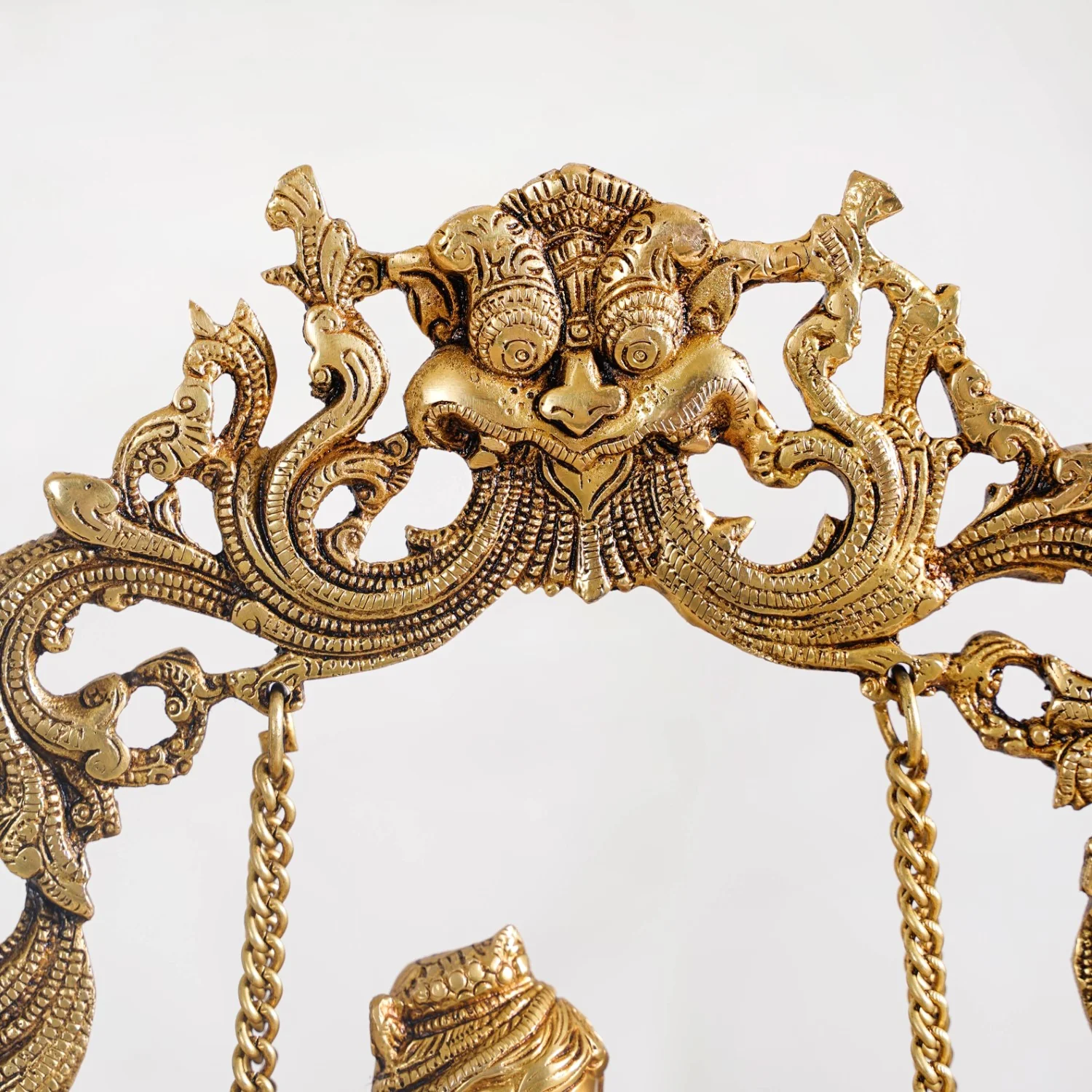 Brass Laddu Gopal Decorative Urli Bowl With Swing - Image 13