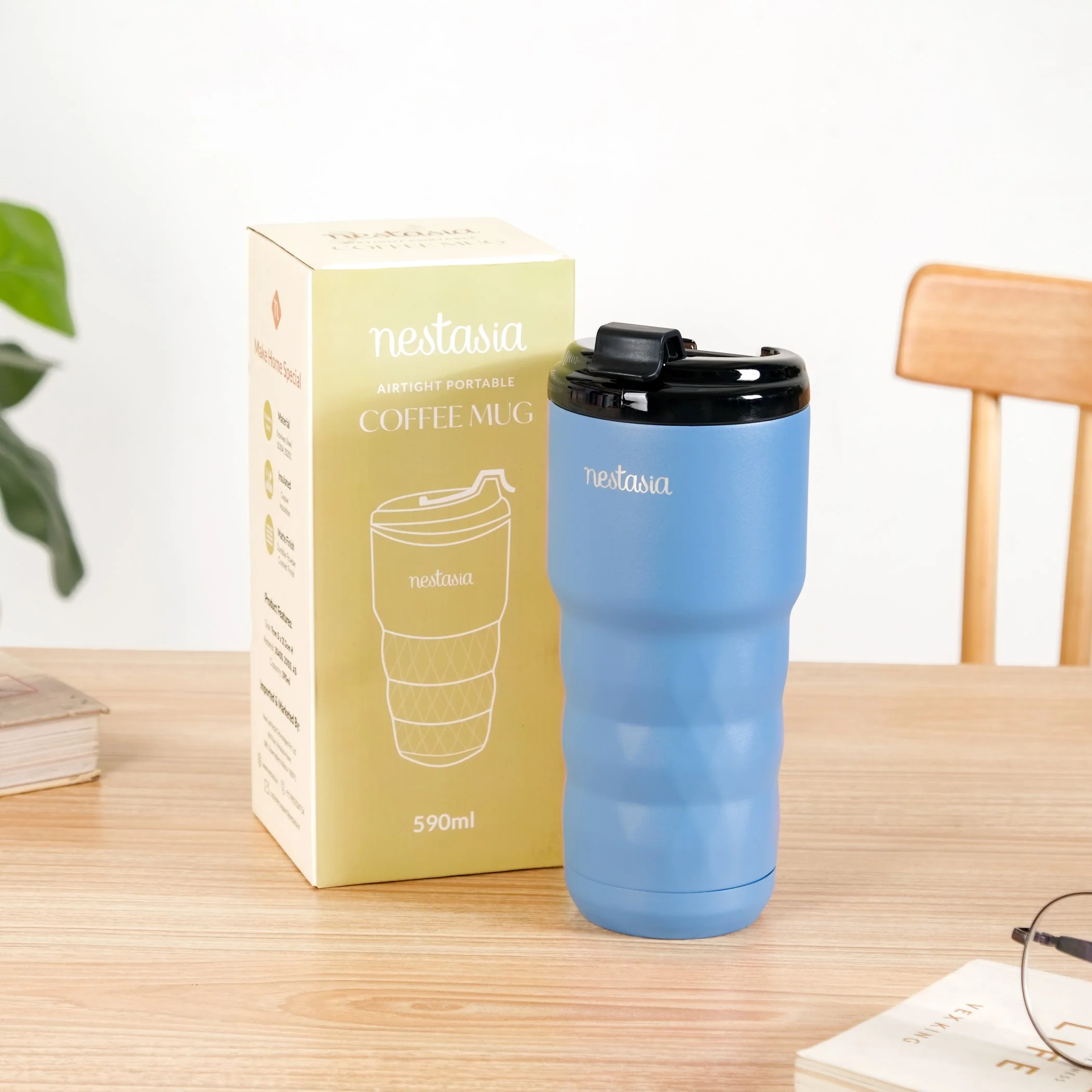 Brewster Grande Leakproof Copper Insulated Travel Bottle Azure Blue 590ml - Image 4