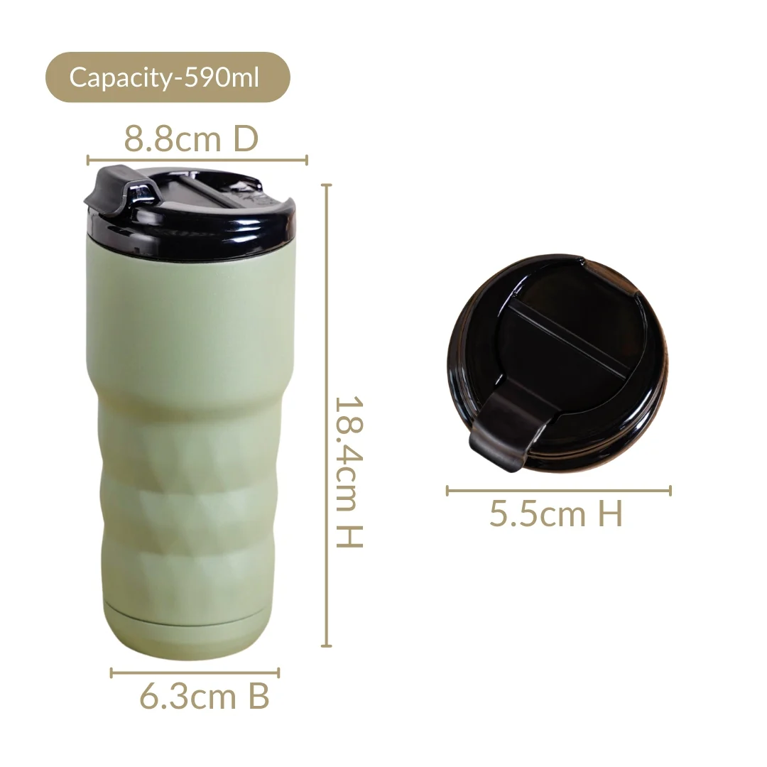 Brewster Grande Vacuum Copper Insulated Travel Flask Seaweed Green 590ml - Image 5