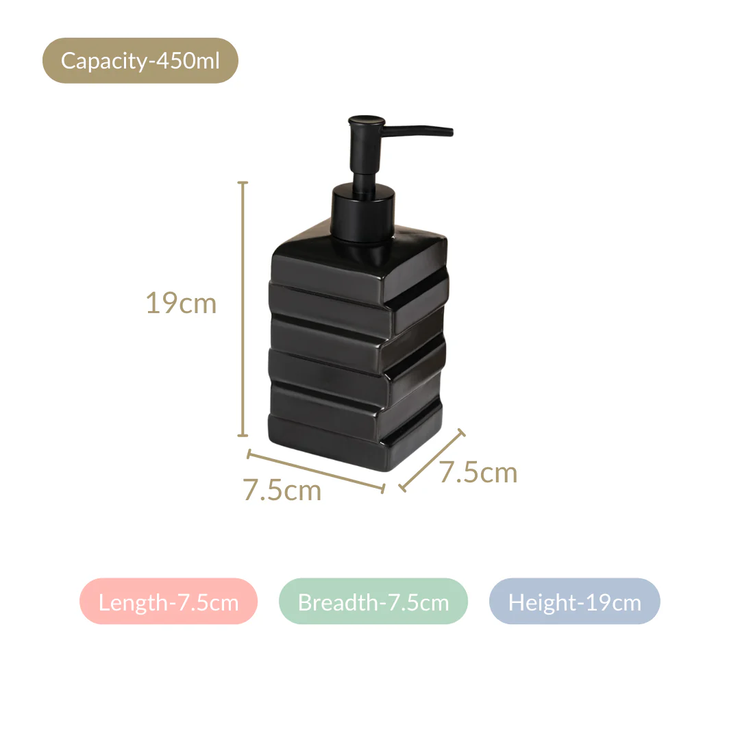 Brick Design Soap Dispenser Black 450ml - Image 4