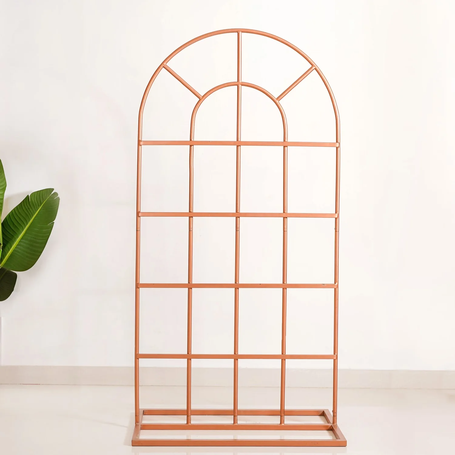 Bronze Arch Window Metal Backdrop Frame With Decorations 42 Inch - Image 3