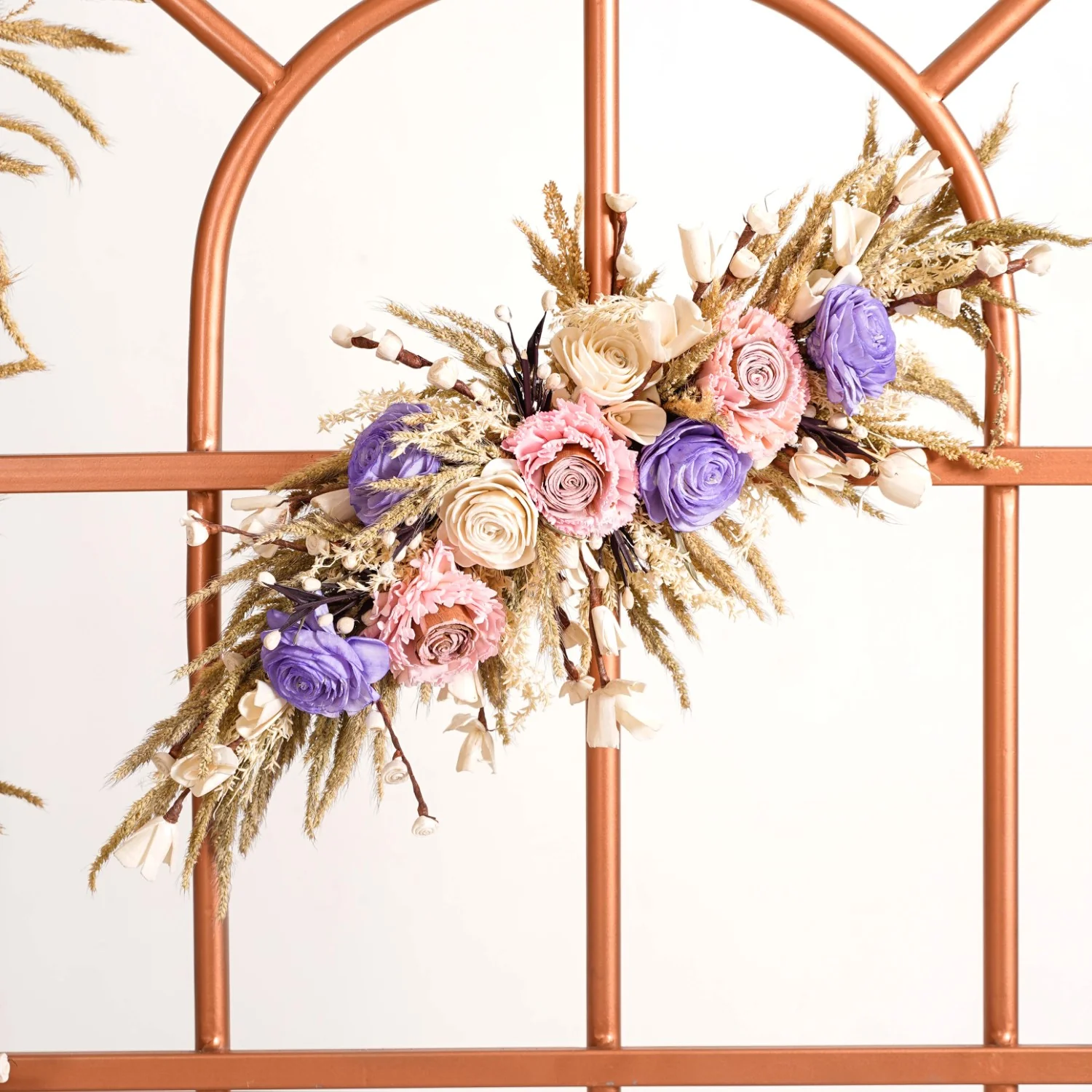 Bronze Arch Window Metal Backdrop Frame With Decorations 42 Inch - Image 7