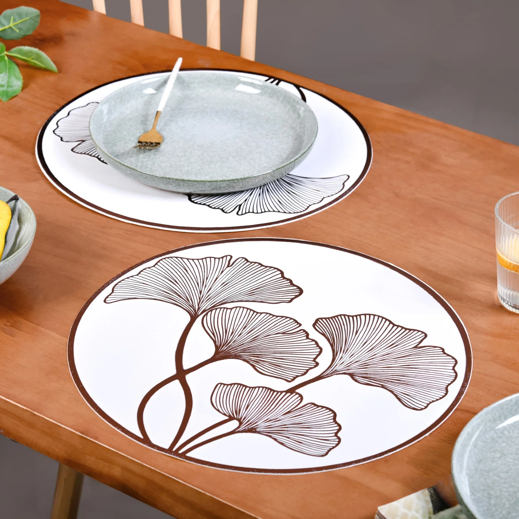 Bronze Ginkgo Table Mats Set Of 6 - Image 3