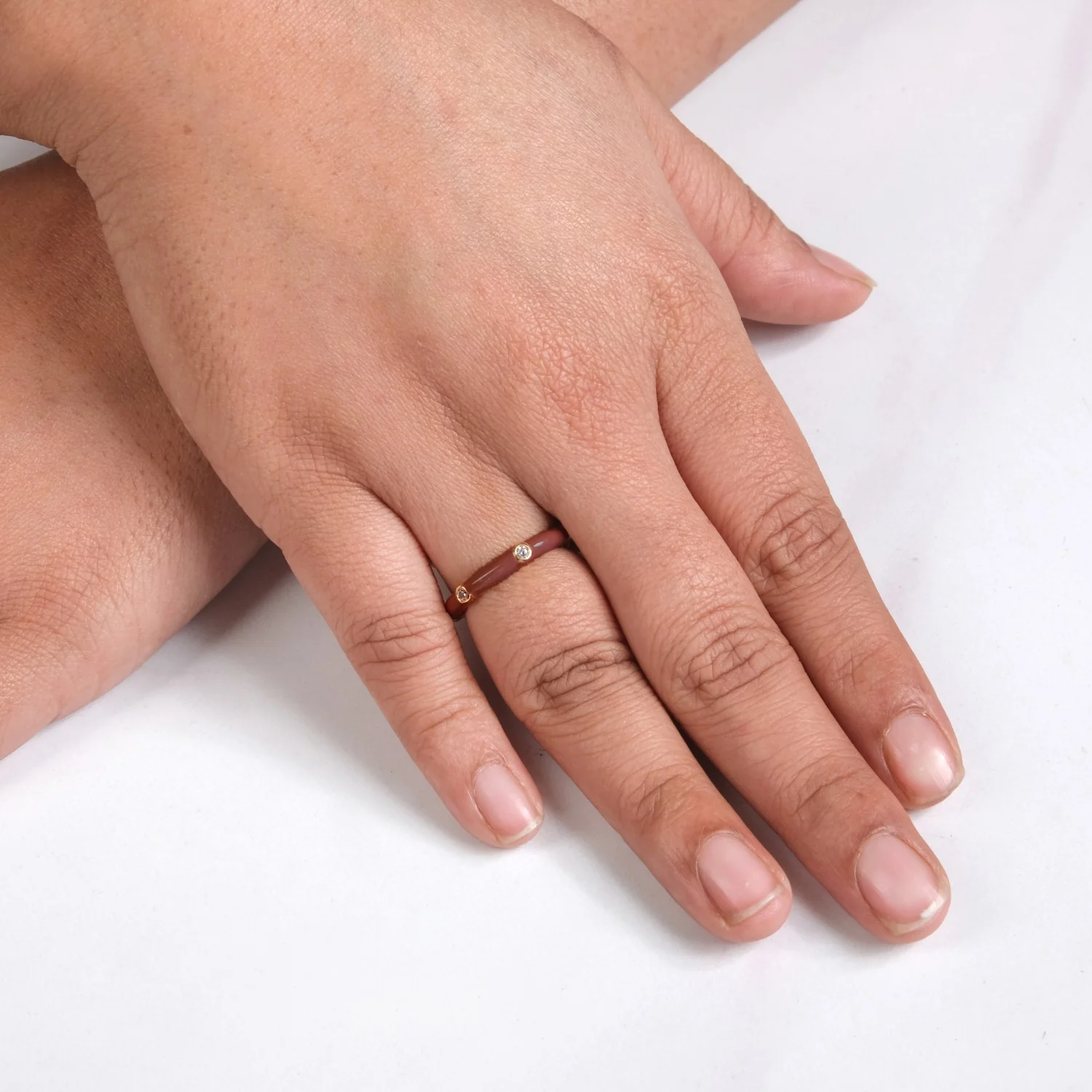 Brown And Gold Statement Stone Ring - Image 2