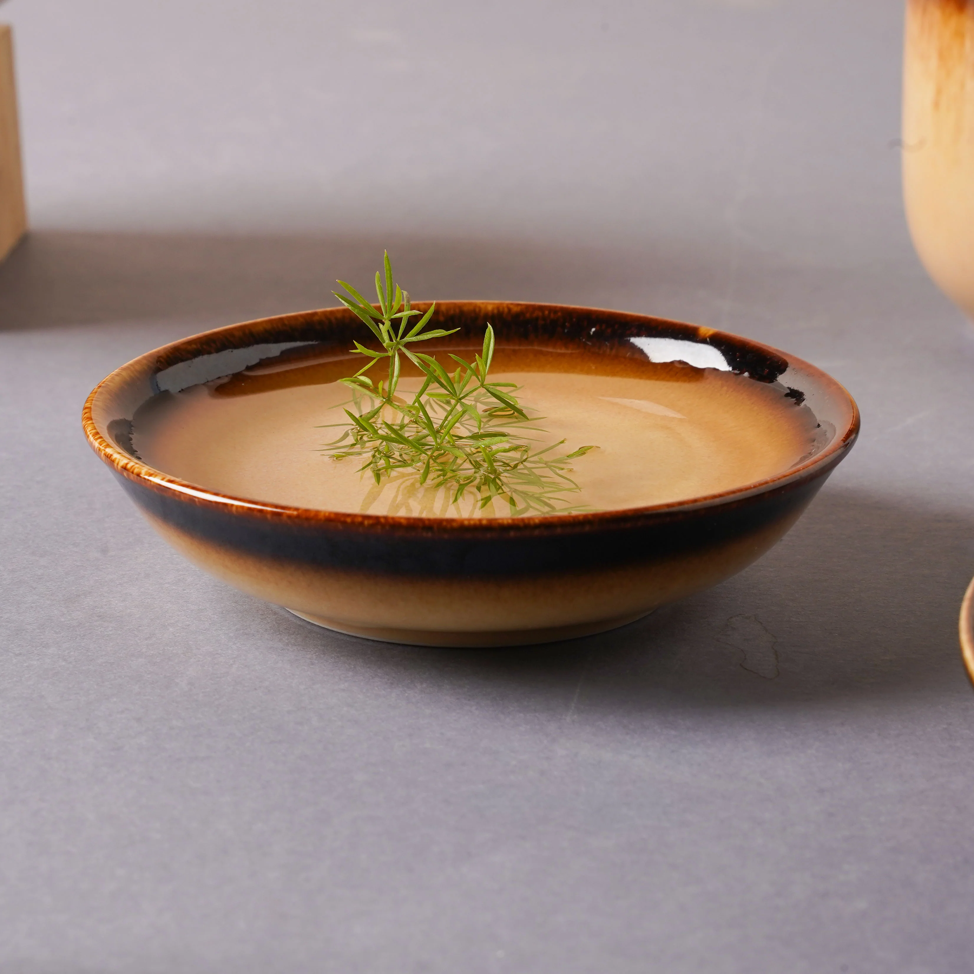 Brown Ceramic dinner set components For One - Image 8