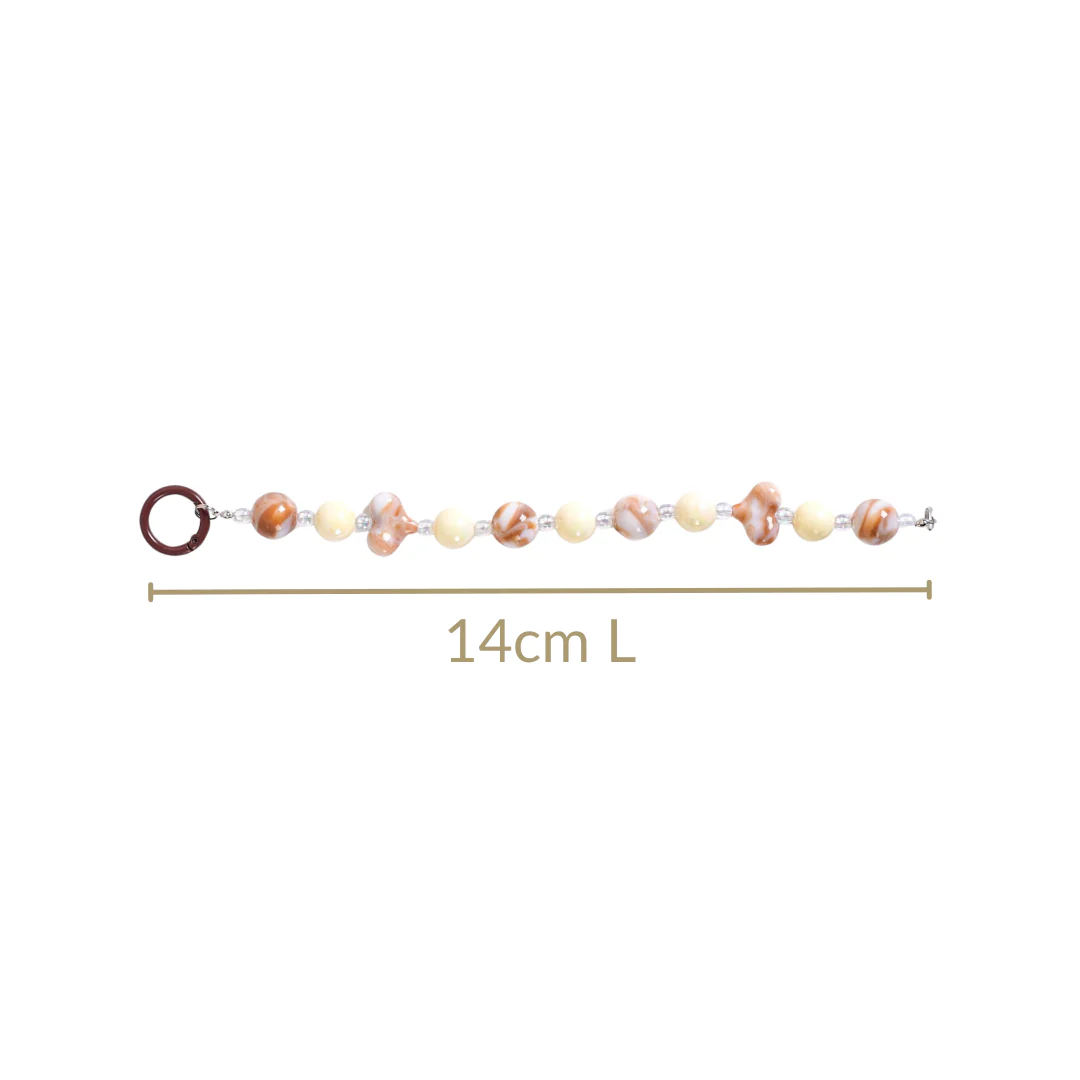 Brown Marble Pattern Love Loop Keychain - Image 4