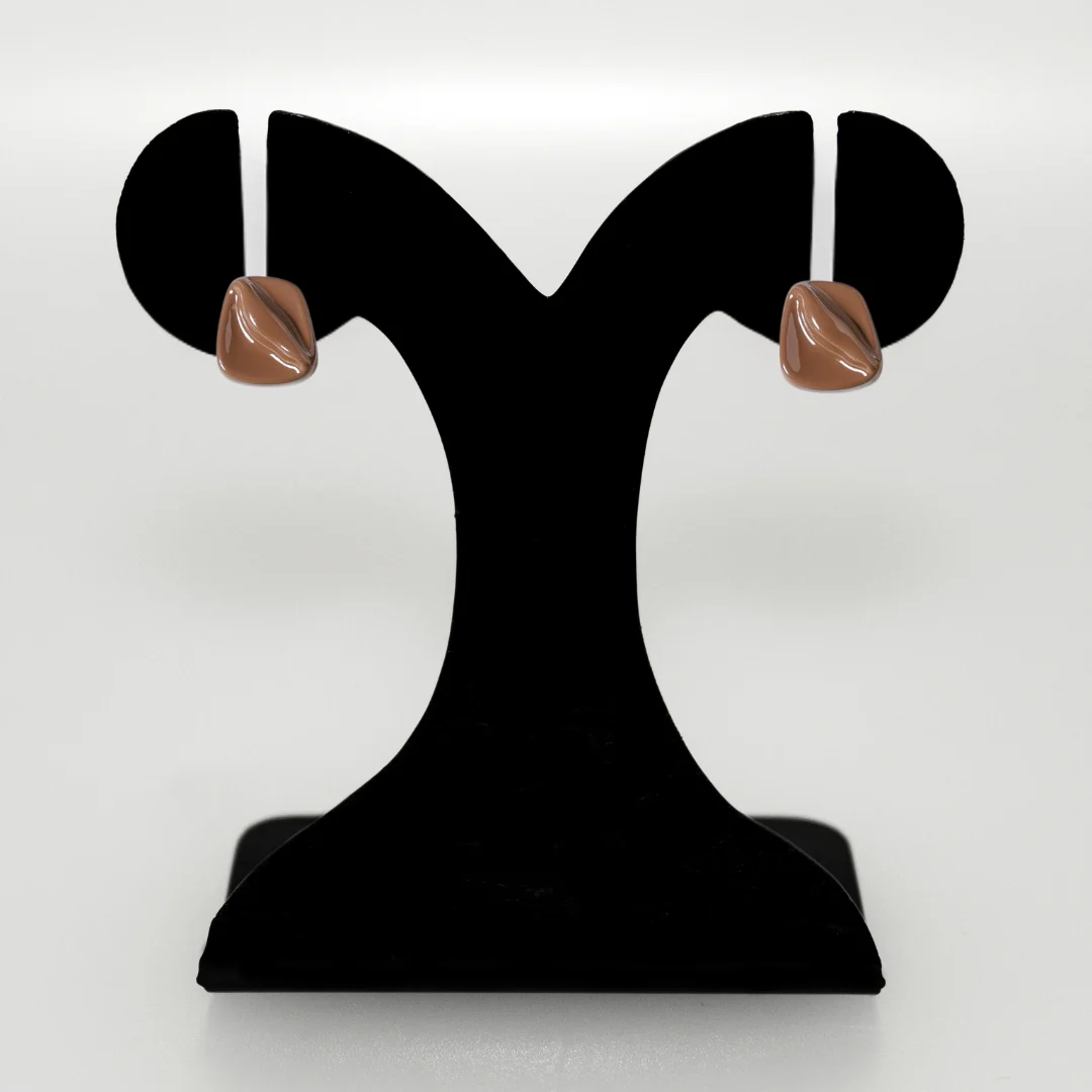 Brown Sculpted Studs - Image 6