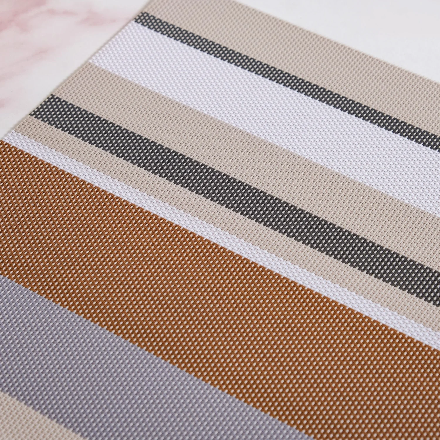 Brown Stripes Dining Table Mats Set Of 6 - Image 6