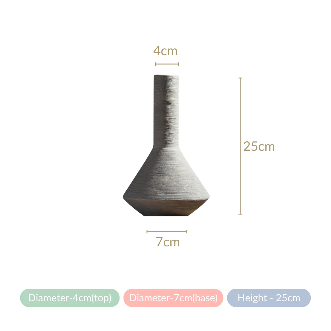 Brushed Texture Scandinavian Vase Grey - Image 11