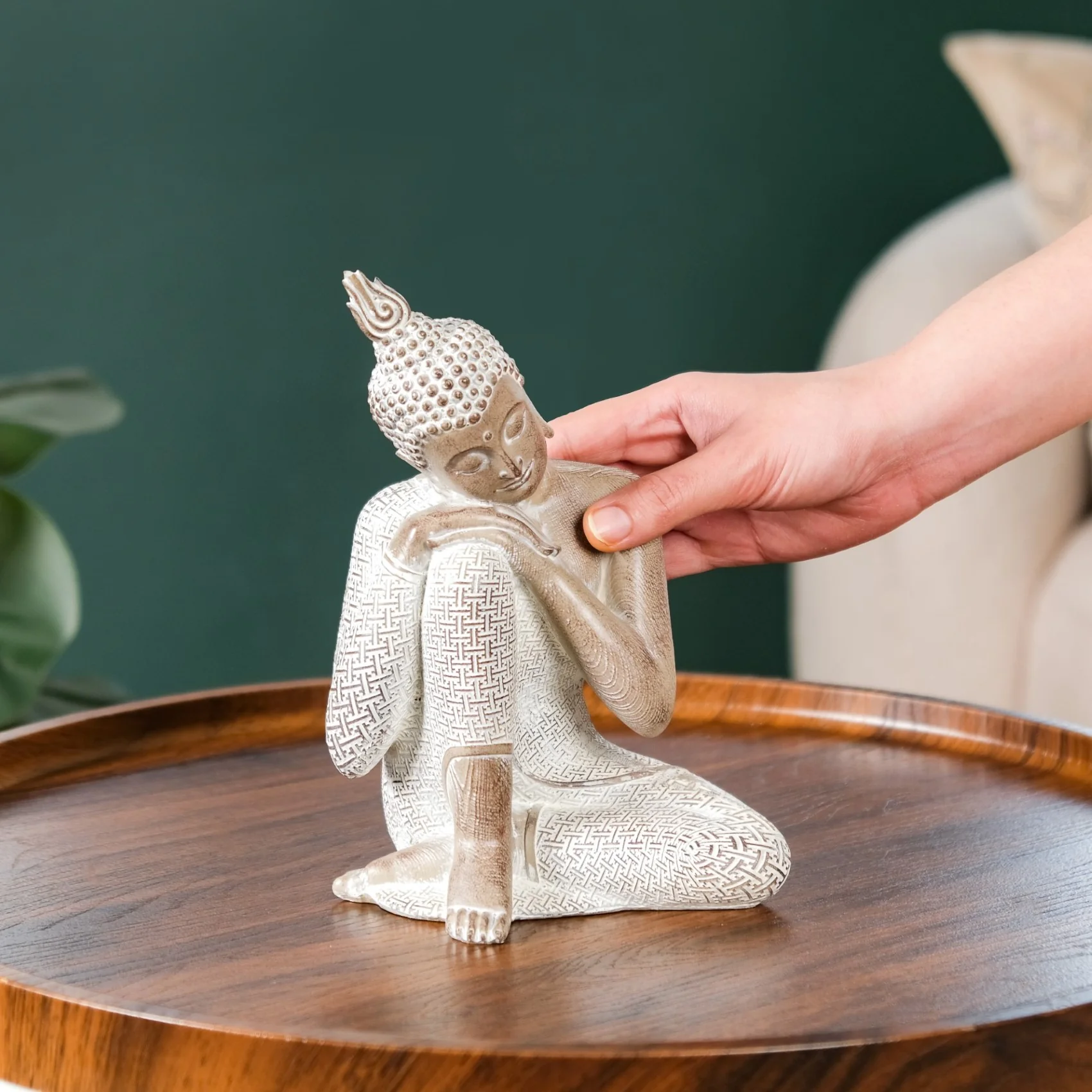 Buddha Idol Showpiece For Home Decor 8 Inch - Image 3