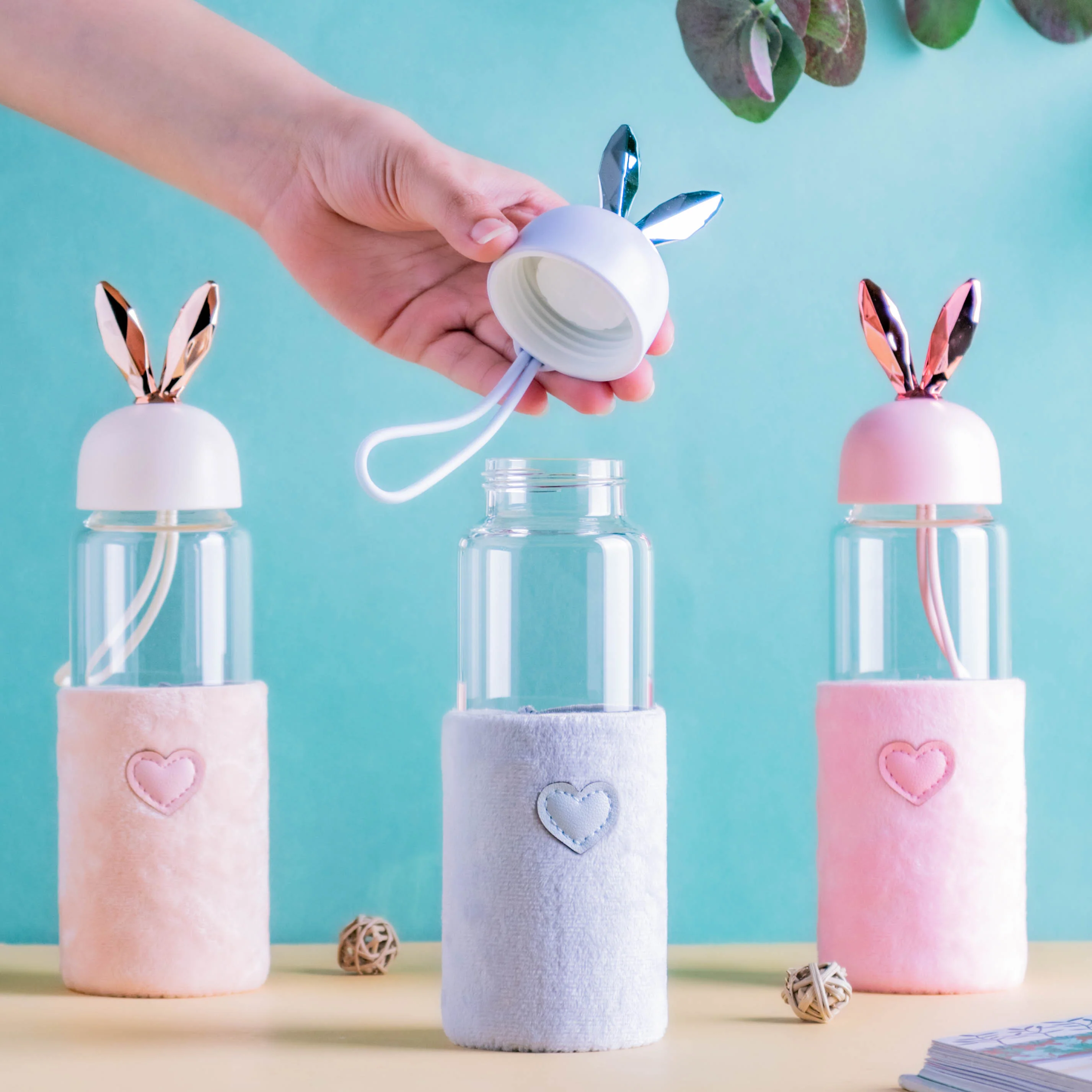 Bunny Ear Glass Bottle - Image 3
