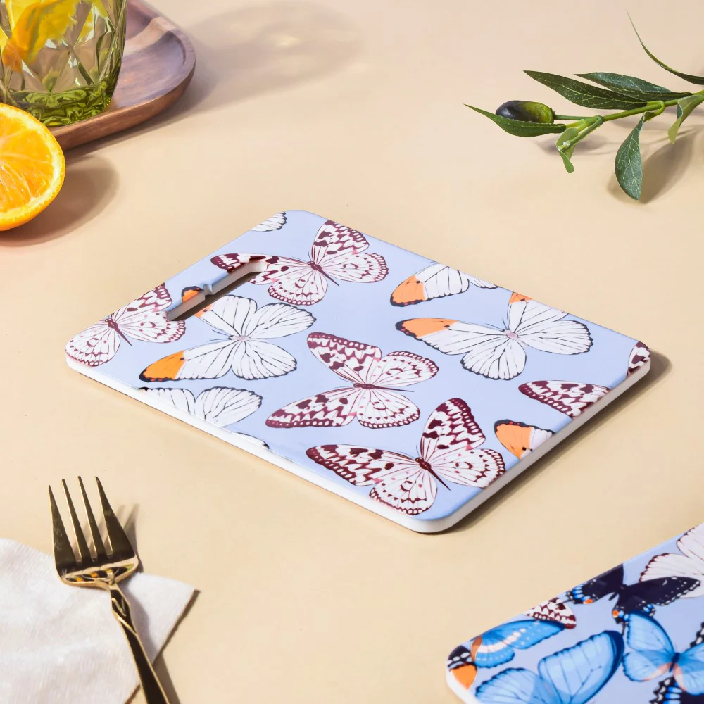 Butterfly Gardenia Platter with Cork Base 7.5 Inch - Image 3