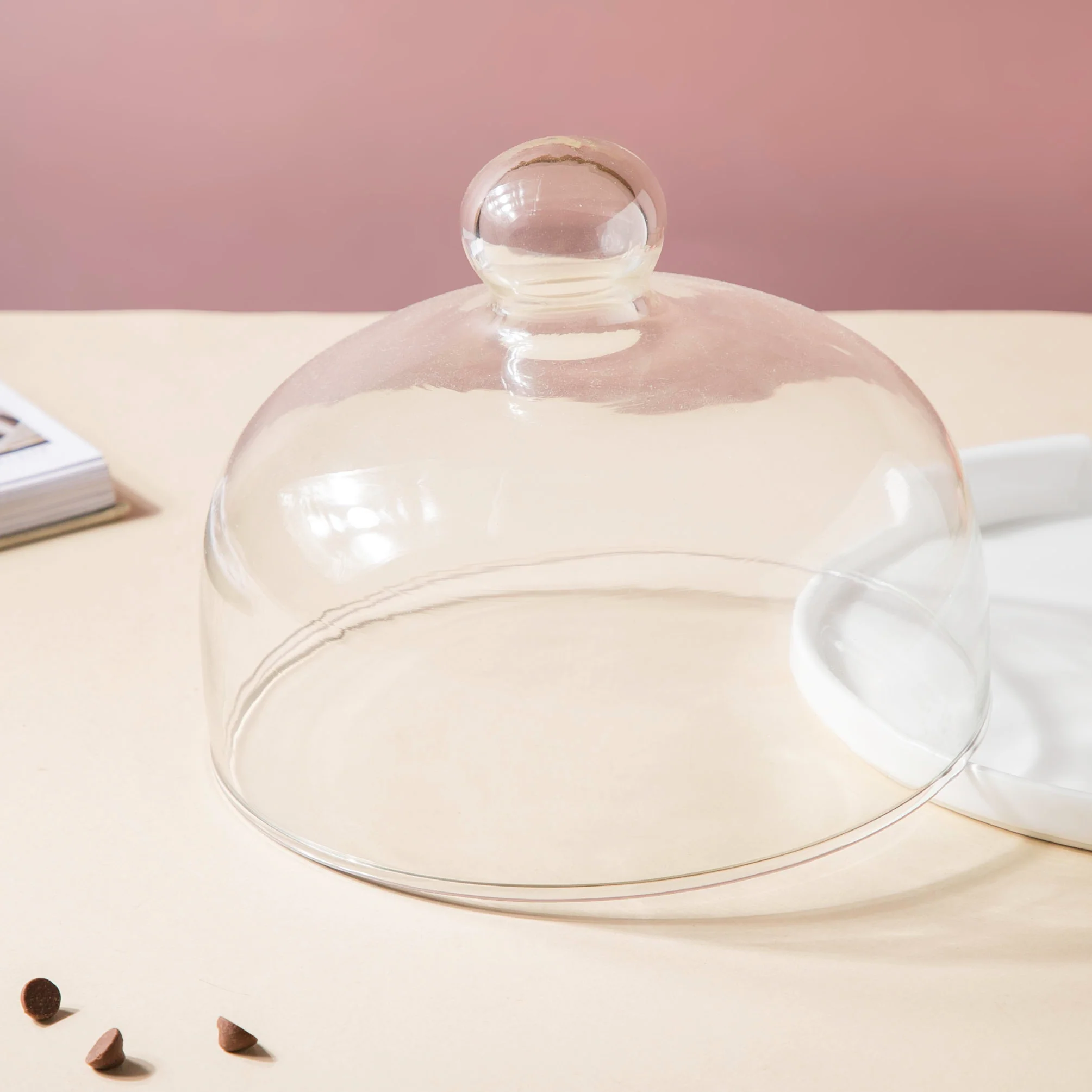 Cake Plate With Cover White 8.5 Inch - Image 5