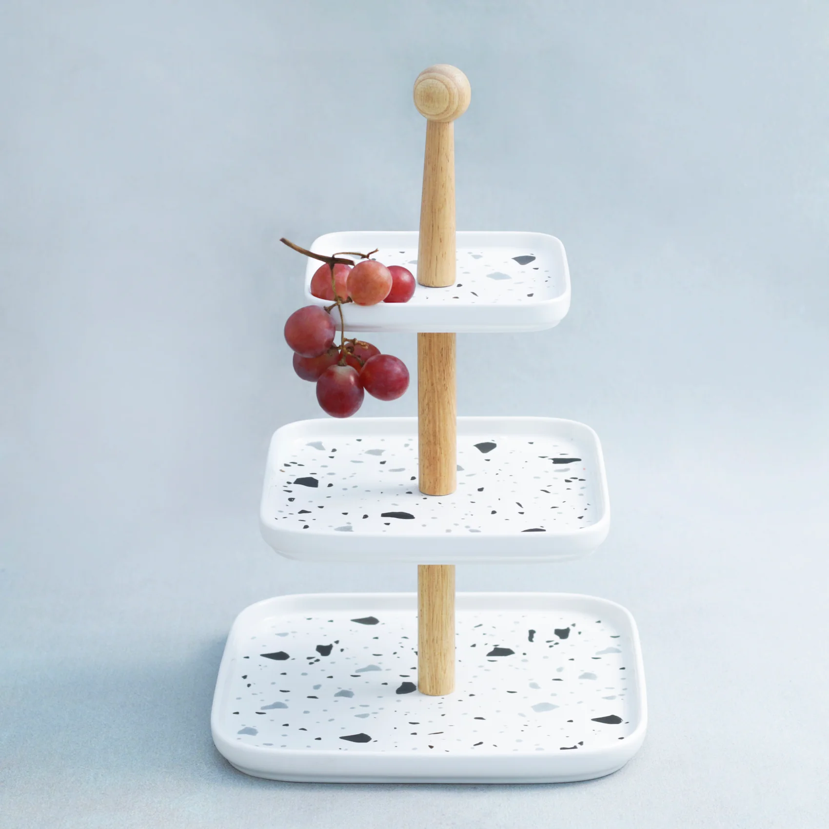 Terrazzo 3 Tier Cake Stand White And Black - Image 6