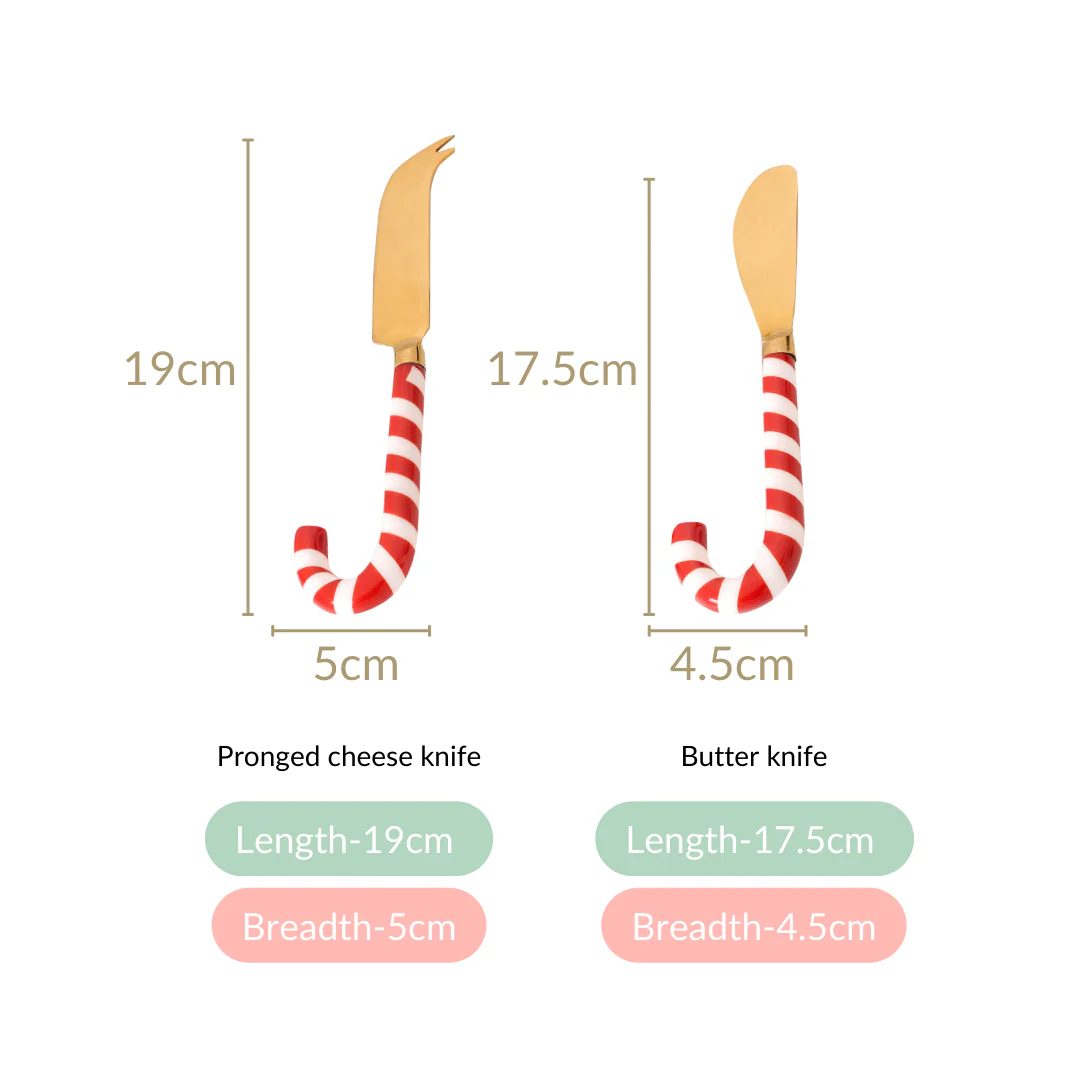 Candy Stick Cheese And Butter Knife Gold Set Of 2 - Image 5