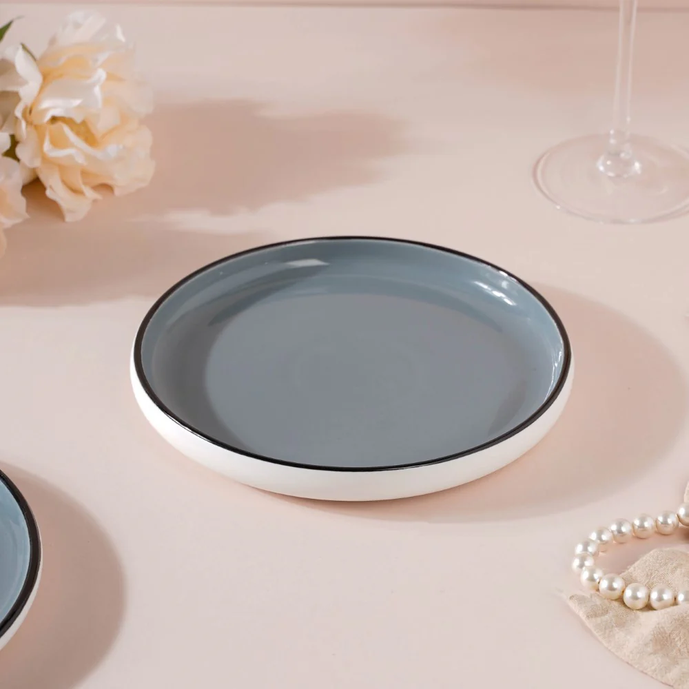 Cara Sleek Ceramic Side Plate Grey 7 Inch - Image 5