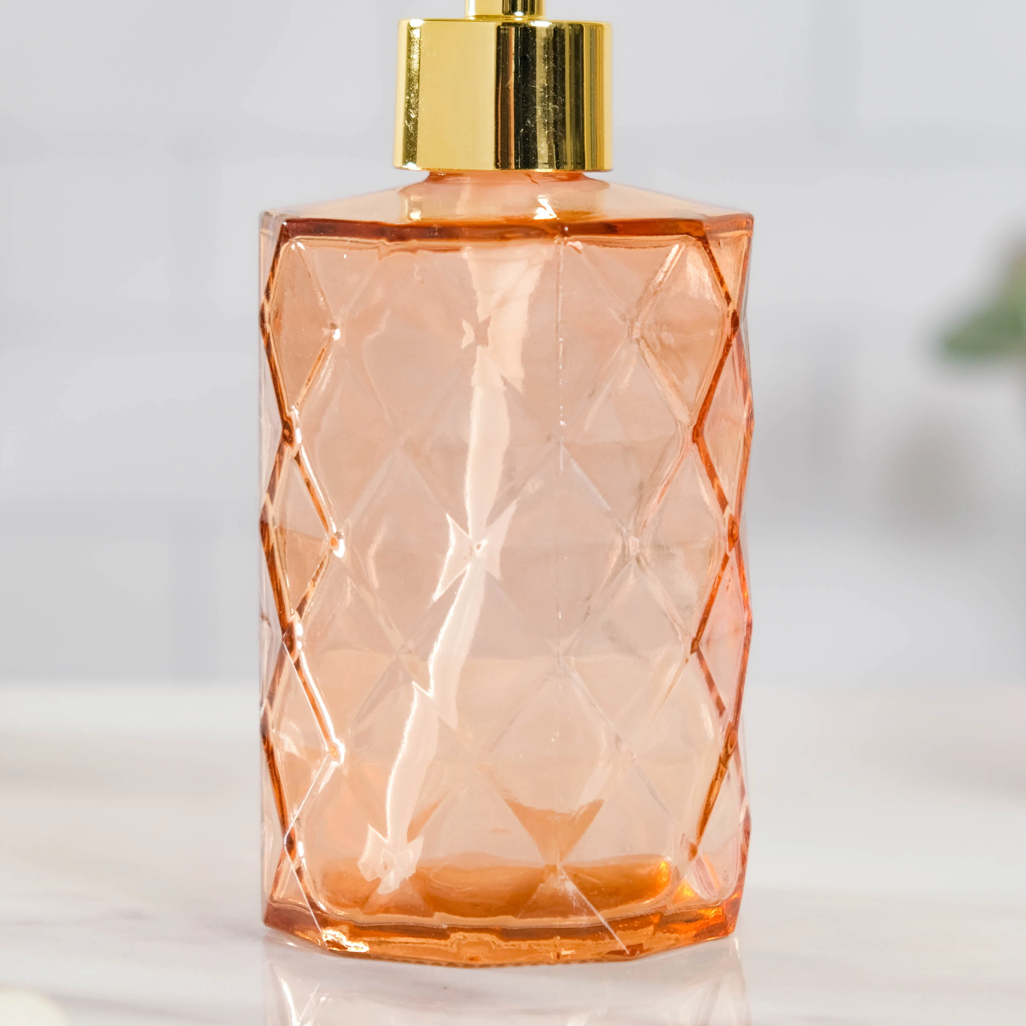 Caramel Amber Textured Glass Dispenser with Nozzle - Image 5