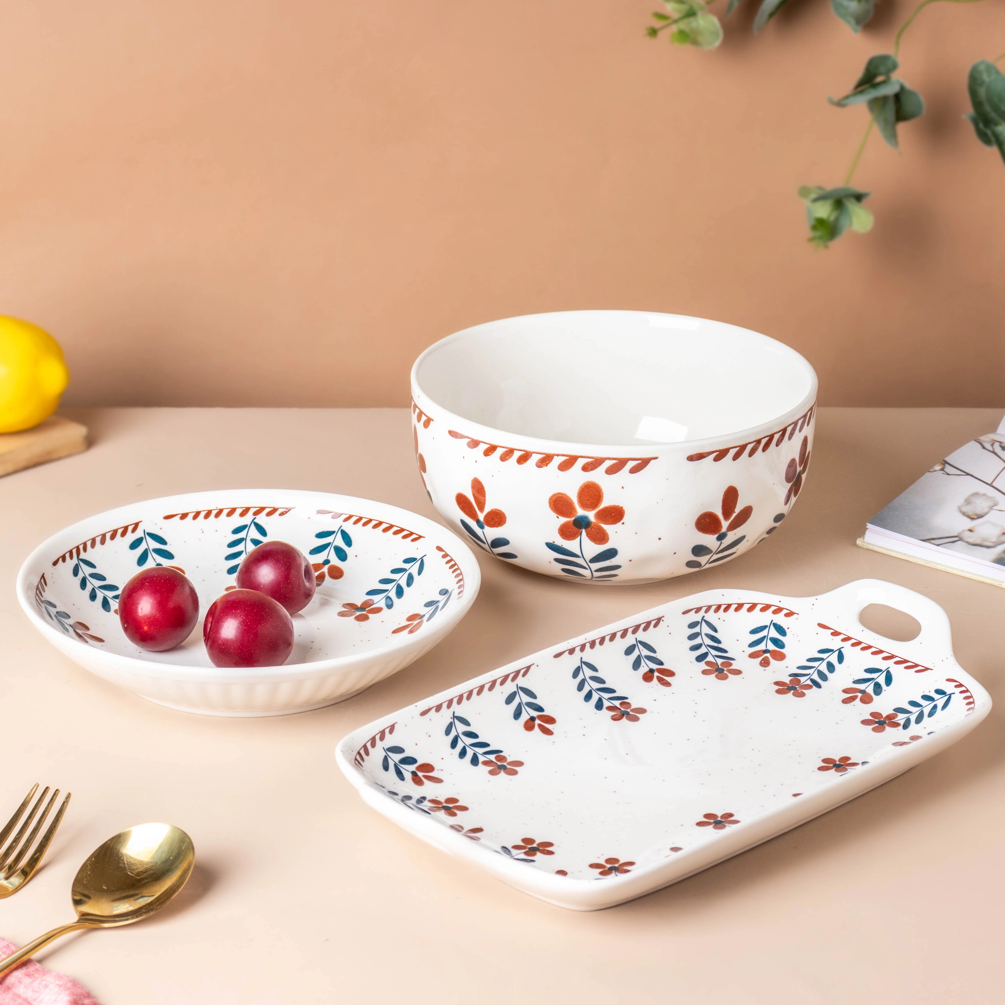 Carmella Floral Ceramic Pasta Plate - Image 7