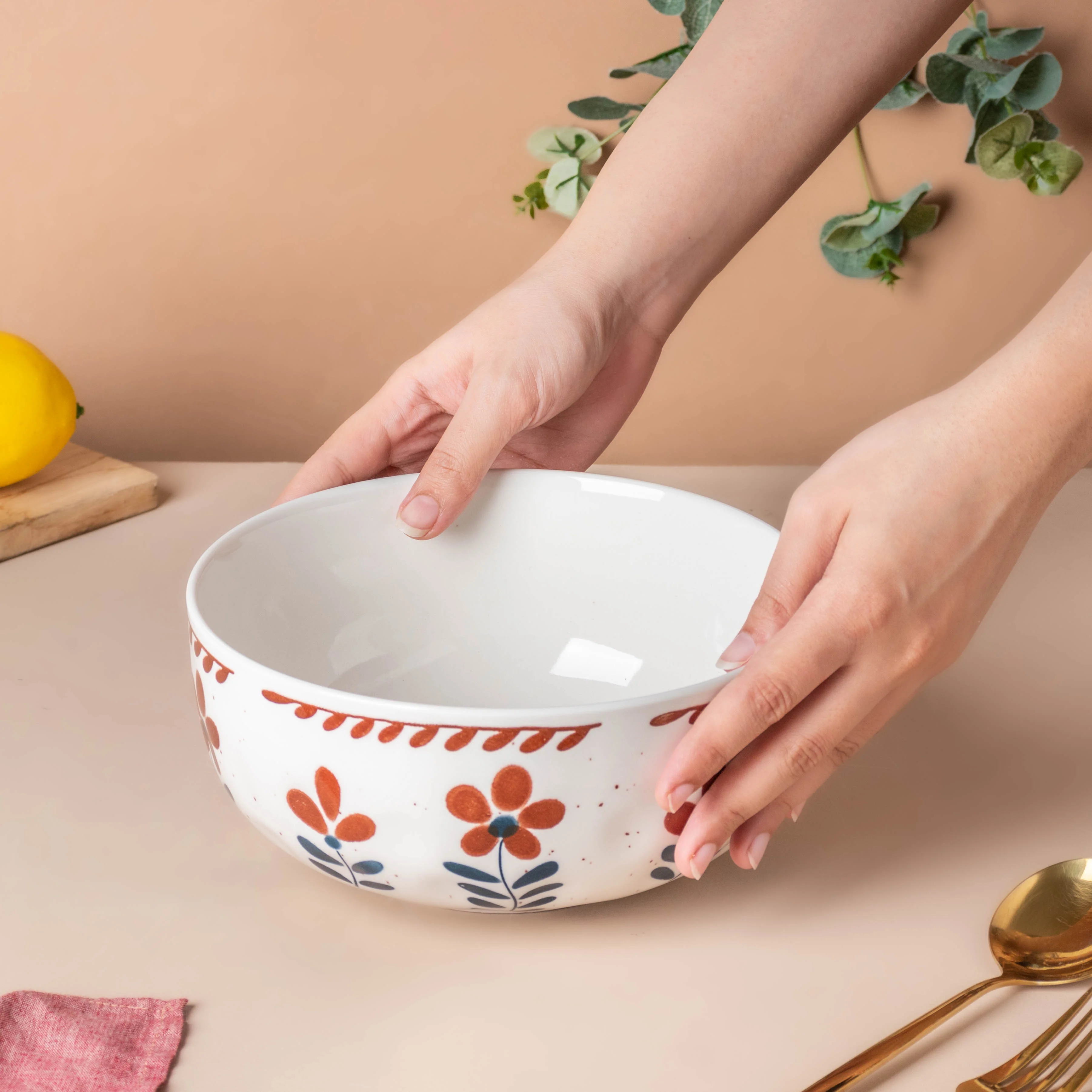 Carmella Floral Ceramic Serving Bowl 1.5 L - Image 3