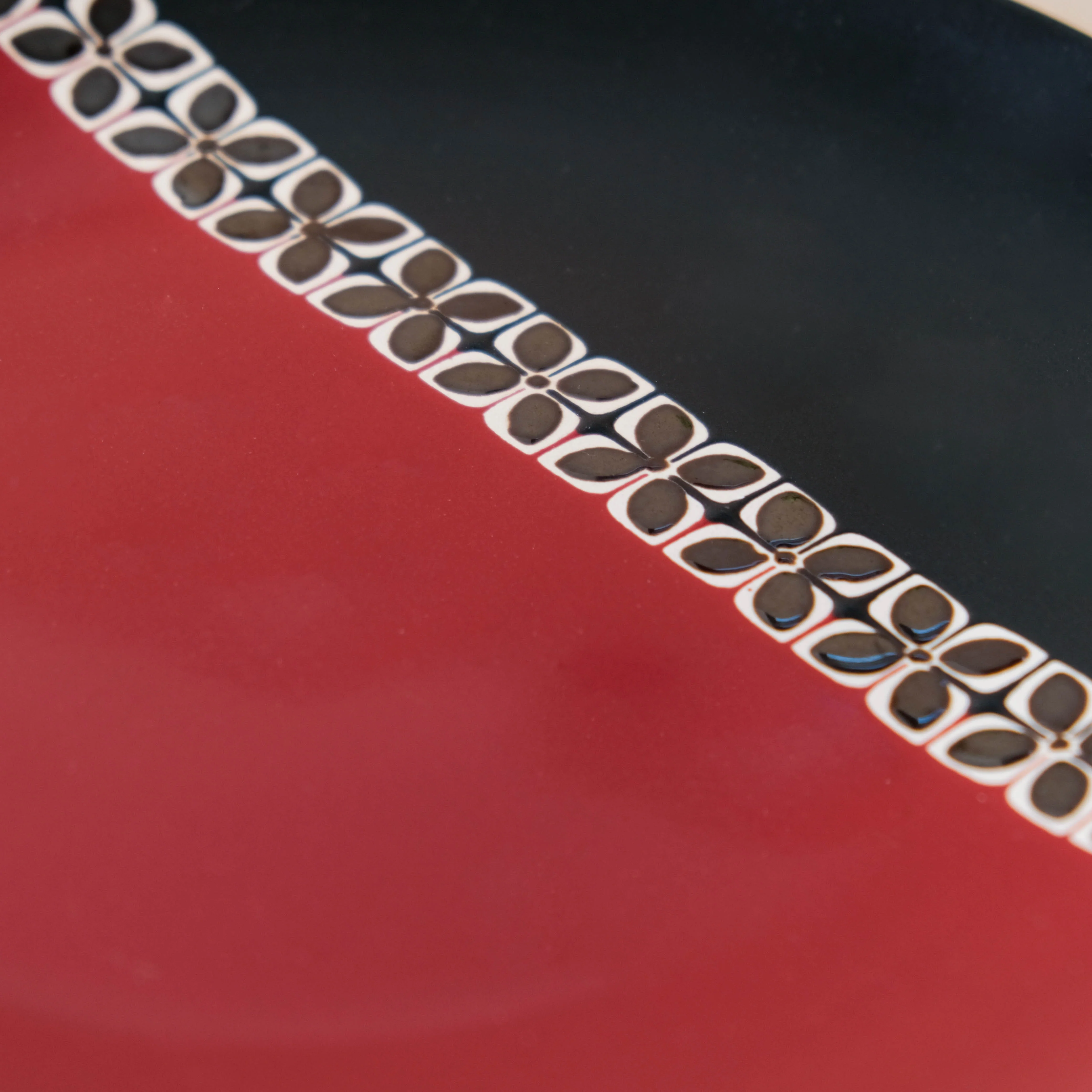 Carmine Red and Black Dinner Plate 11 Inch - Image 7