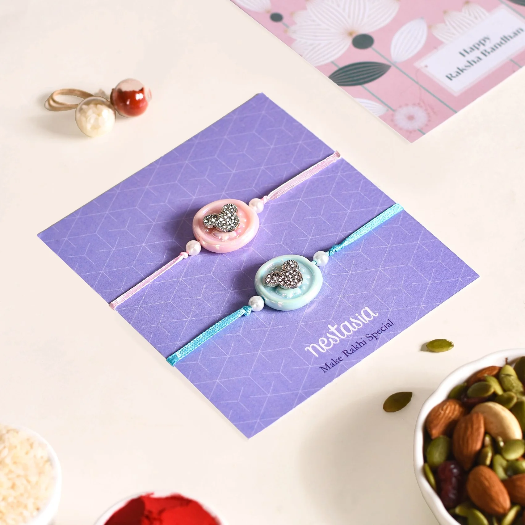 Cartoon Rakhi Duo For Children Set Of 4 With Box And Card - Image 3
