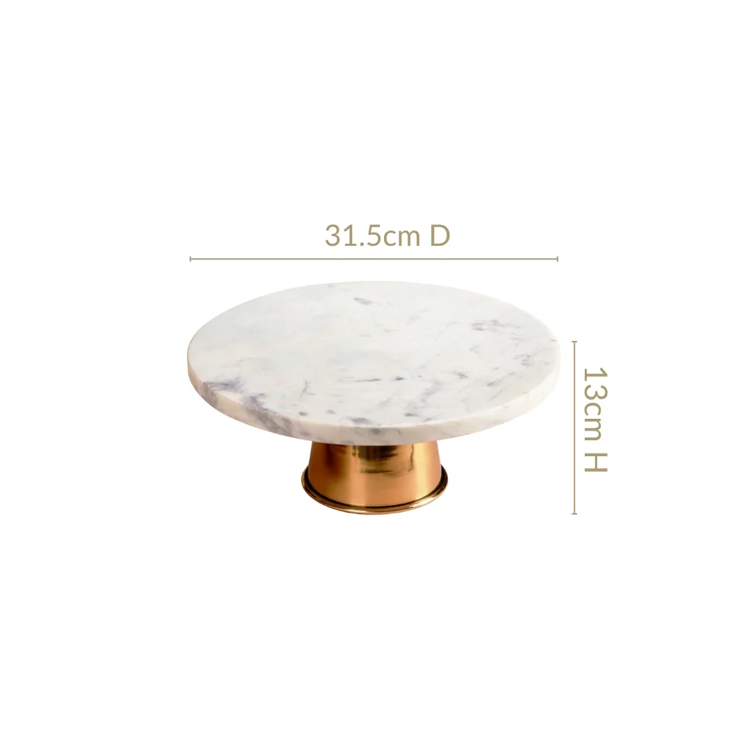 Celestial White Marble Round Cake Stand - Image 3