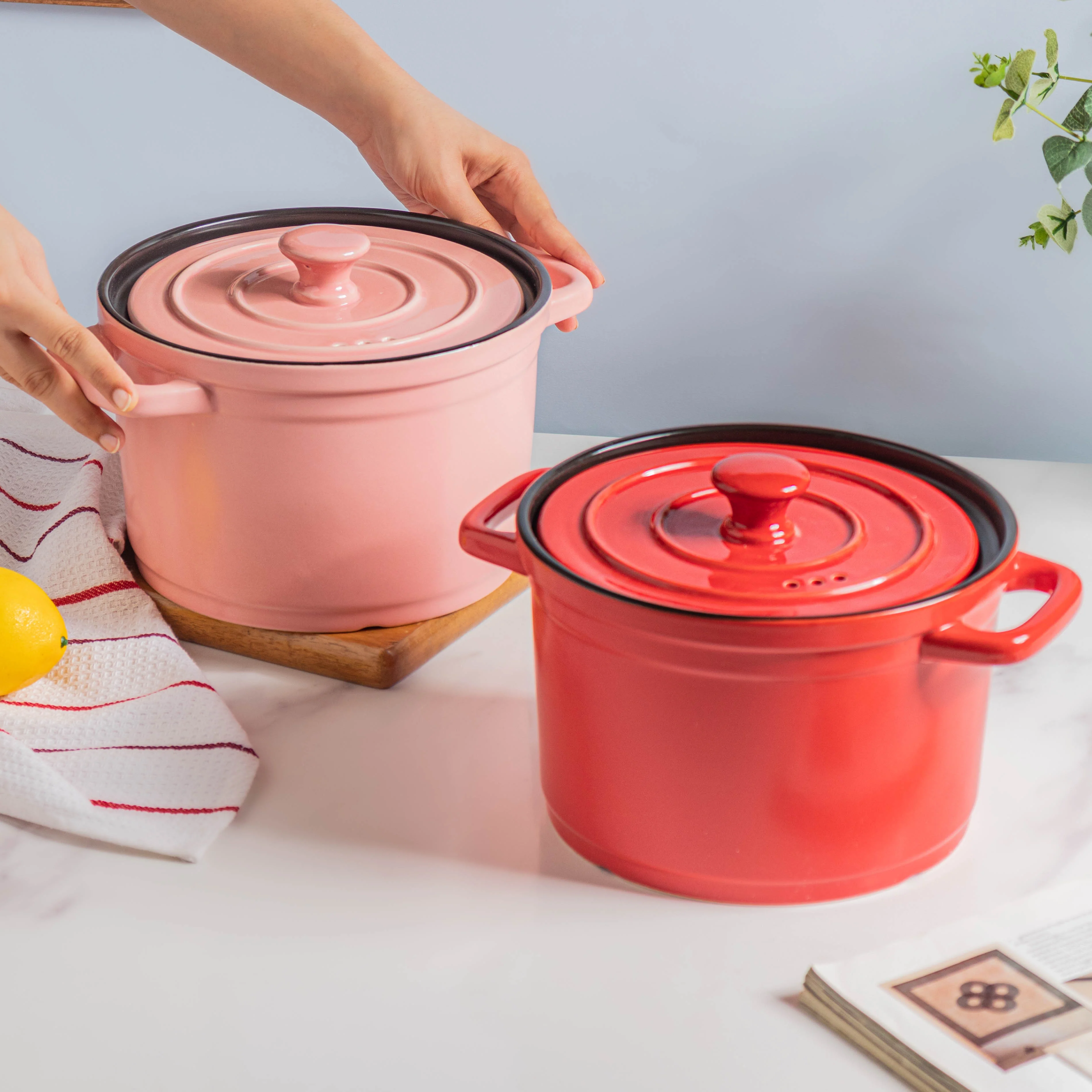 Ceramic Stock Pot With Lid Medium - Image 2