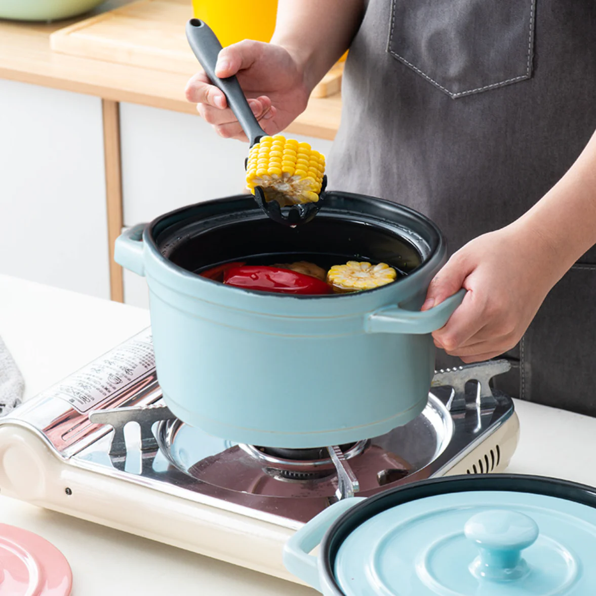 Ceramic Stock Pot With Lid Large - Image 2