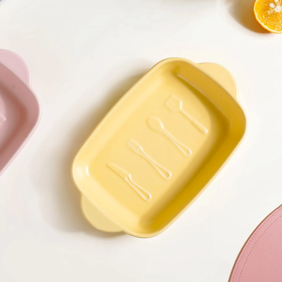 Ceramic Baking Dish With Handle Yellow 650 ml - Image 10