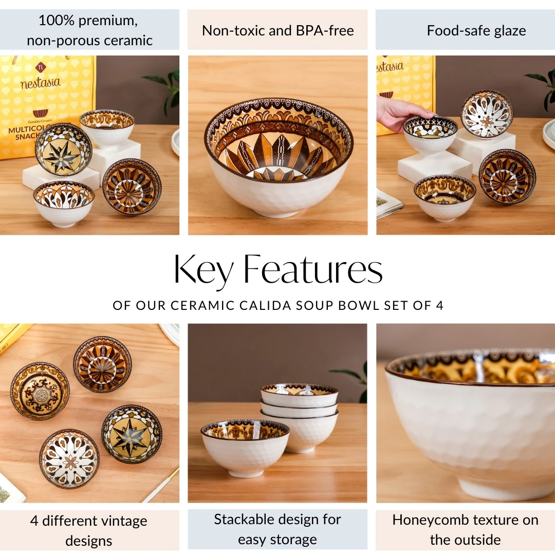 Ceramic Calida Soup Bowl Set Of 4 300ml - Image 5