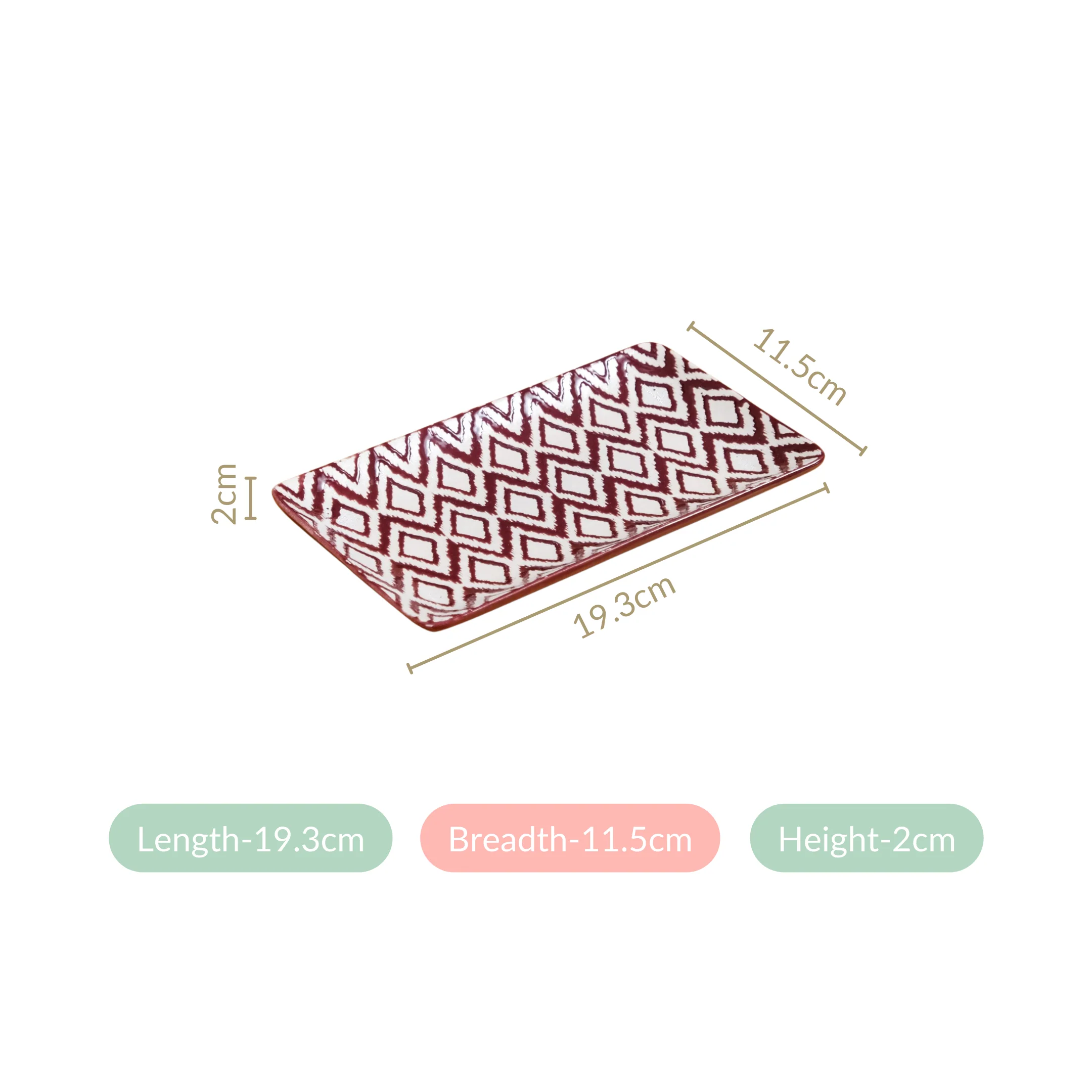 Ceramic Kaleido Serving Platter Set Of 4 Brown 7 Inch - Image 4