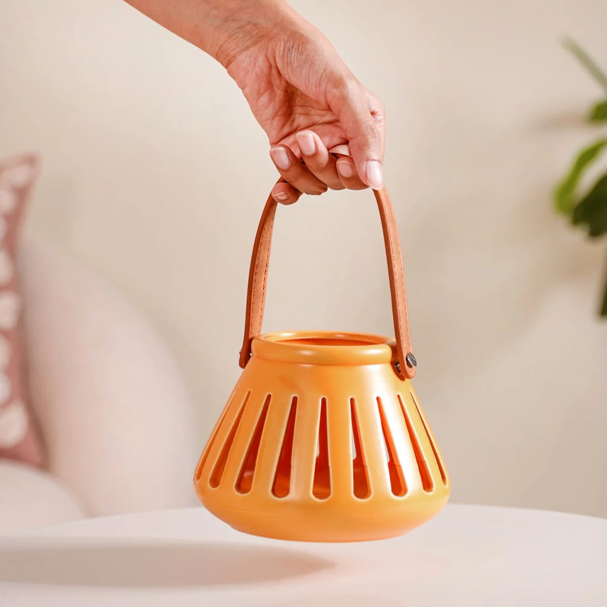 Ceramic Lantern With Handle Set of 2 - Image 5