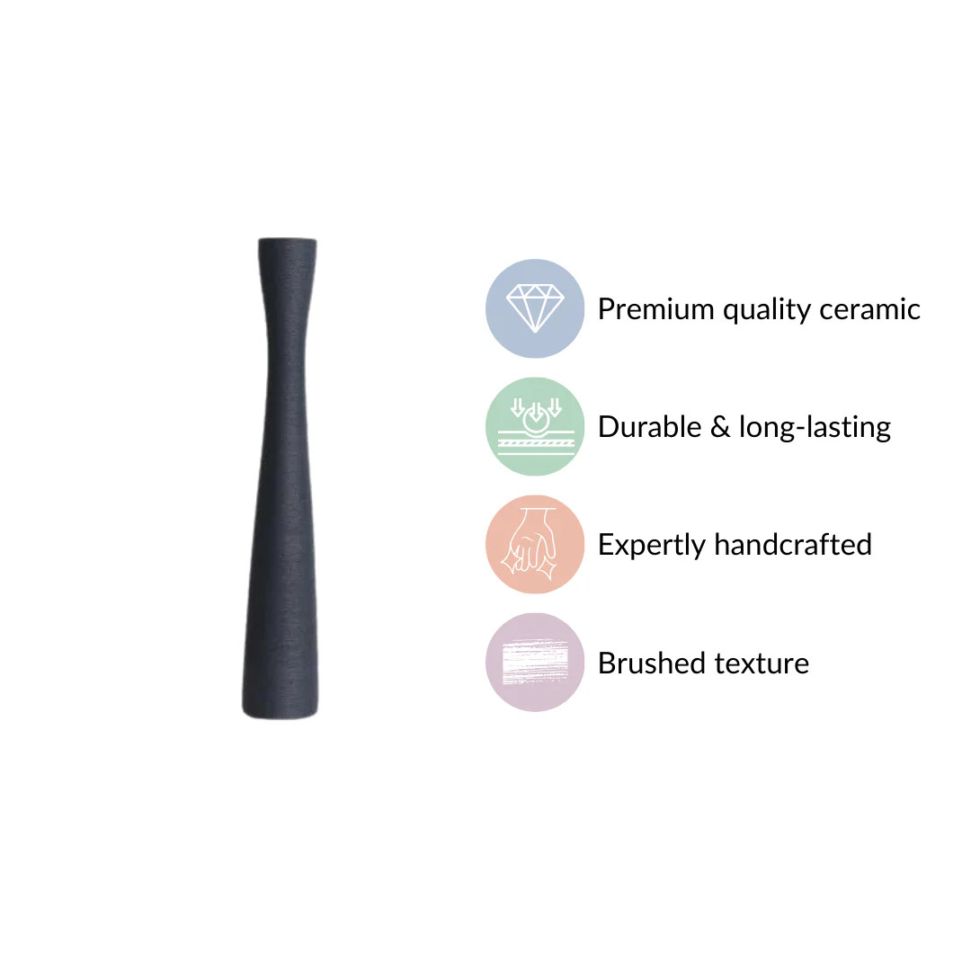 Ceramic Matte Finish Textured Thin Vase - Image 4